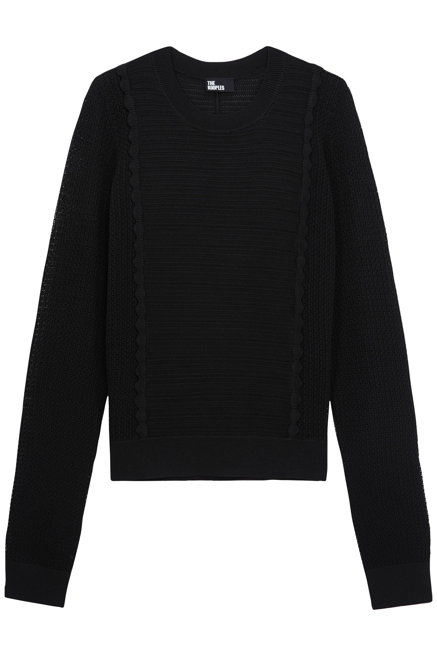 LONG-SLEEVED KNIT TOP WITH DOTS AND OTTOMAN BLACK 3