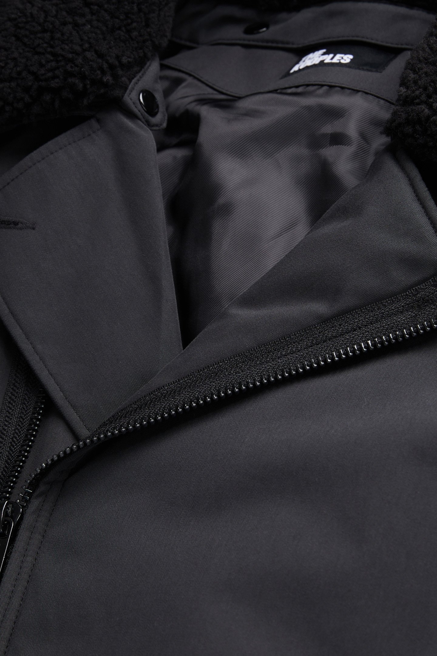 BOMBER JACKET WITH FAUX FUR COLLAR BLACK 2