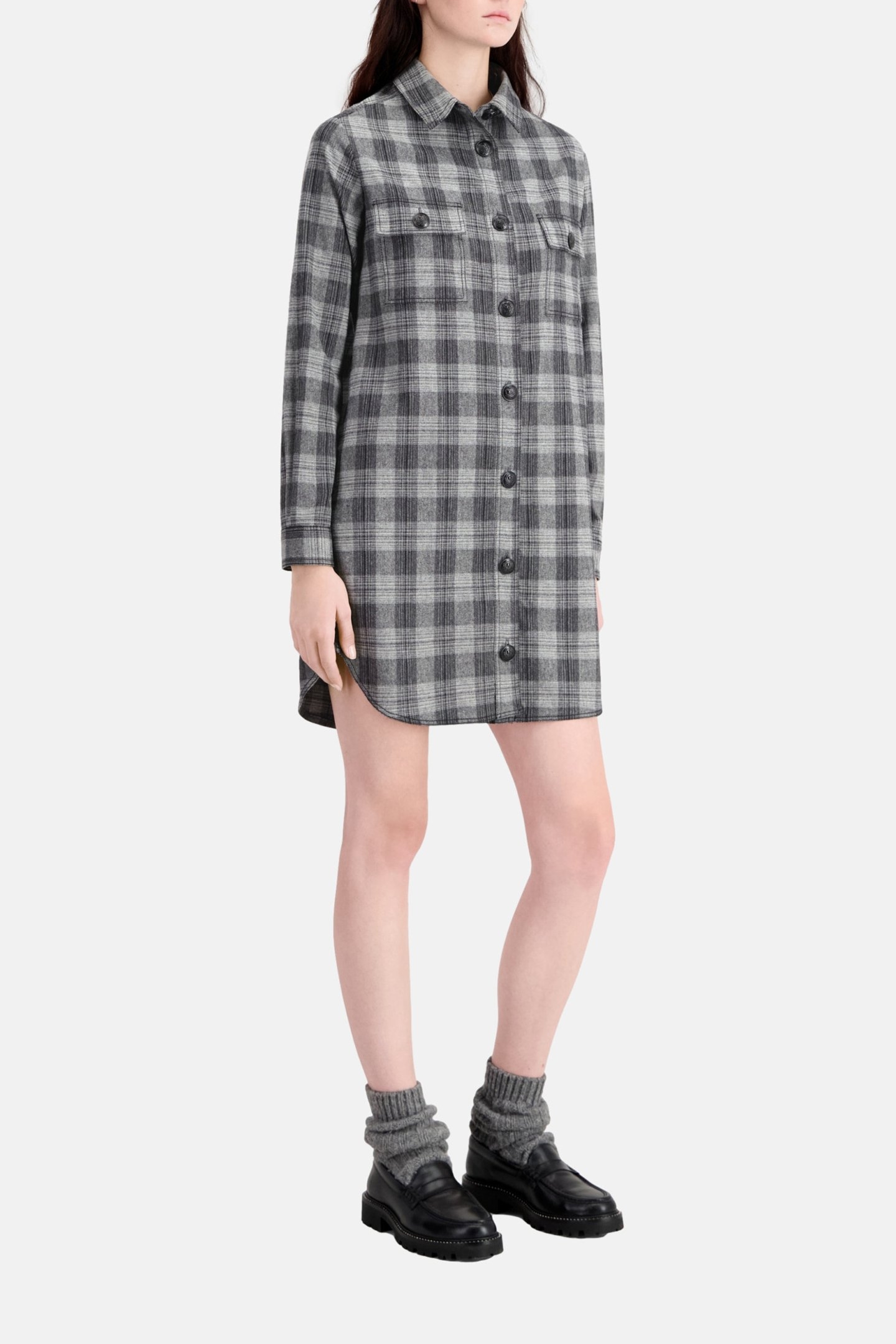 SHIRT DRESS GREY BLACK 5