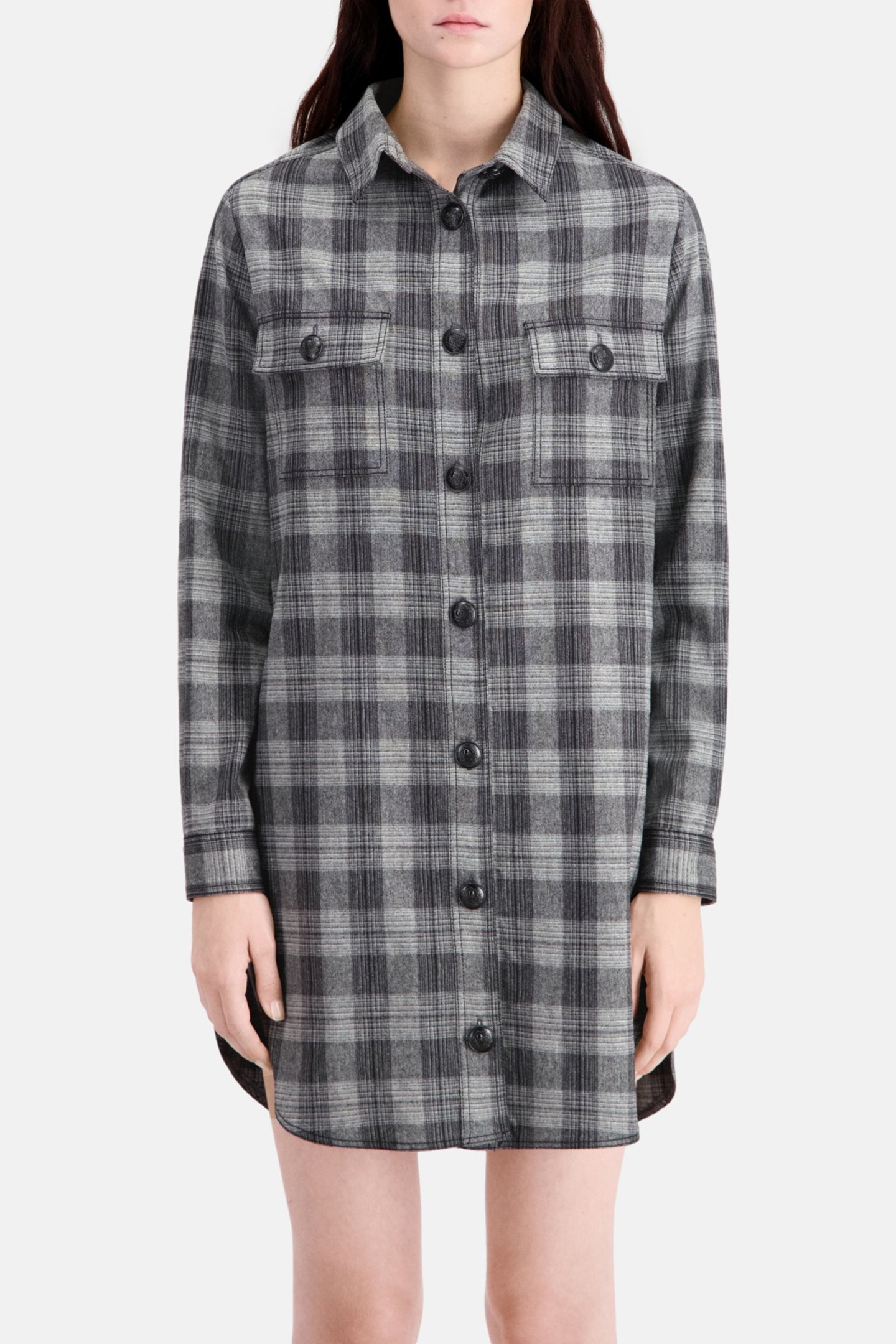 SHIRT DRESS GREY BLACK 1