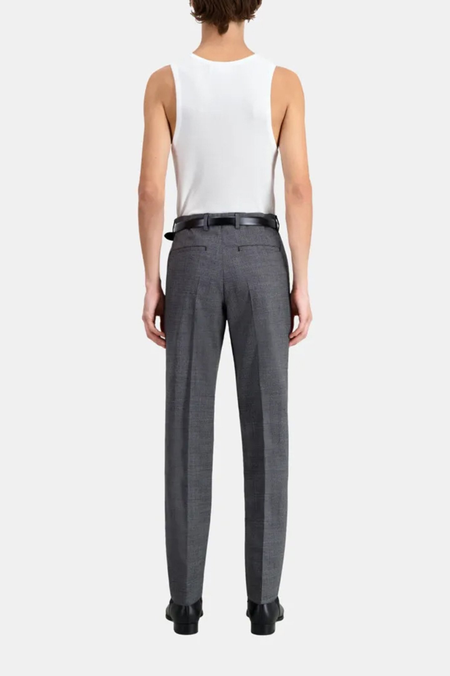 FITTED PLAID SUIT TROUSERS BLACK-ECRU 3