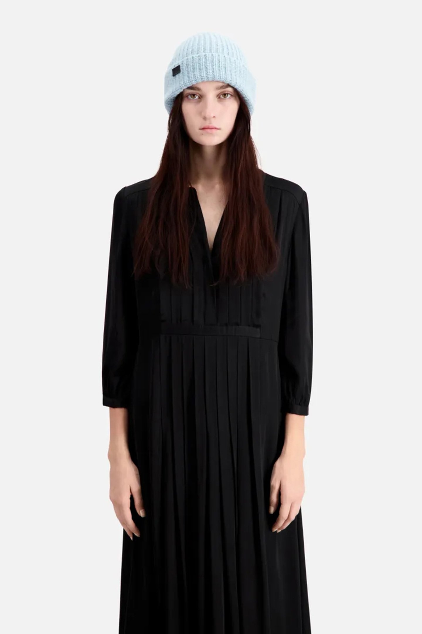 ALPACA WOOL HAT WITH LEATHER PATCH BLUE GREY 2