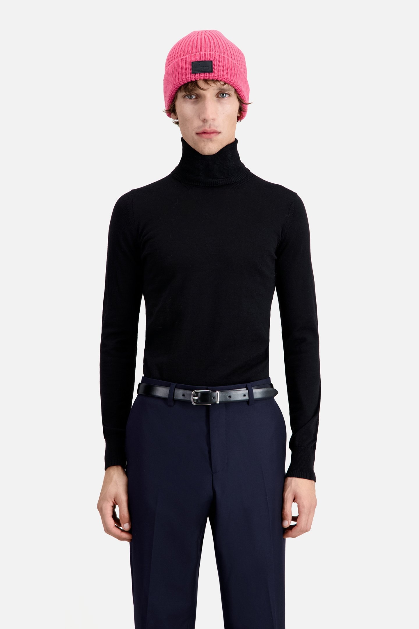 WOOL HAT WITH LEATHER PATCH OLD PINK 2