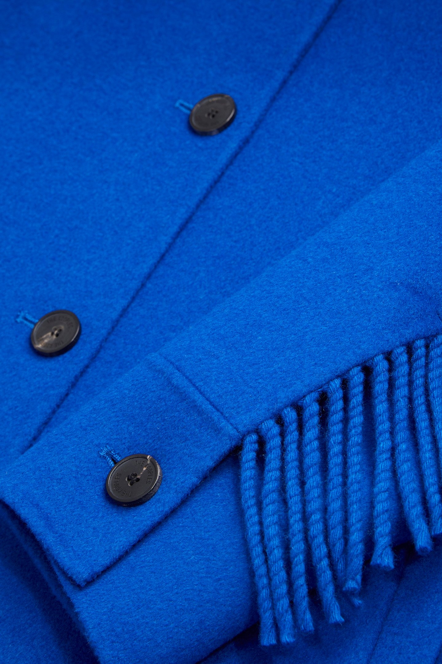 FRINGE DOUBLE FACE JACKET MEDIUM BLUE 5