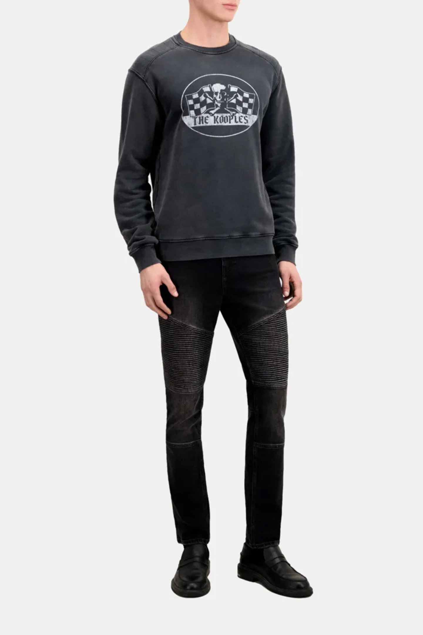 KOOPLES TWIRL PRINT HOODIE SWEATSHIRT BLACK WASHED 2