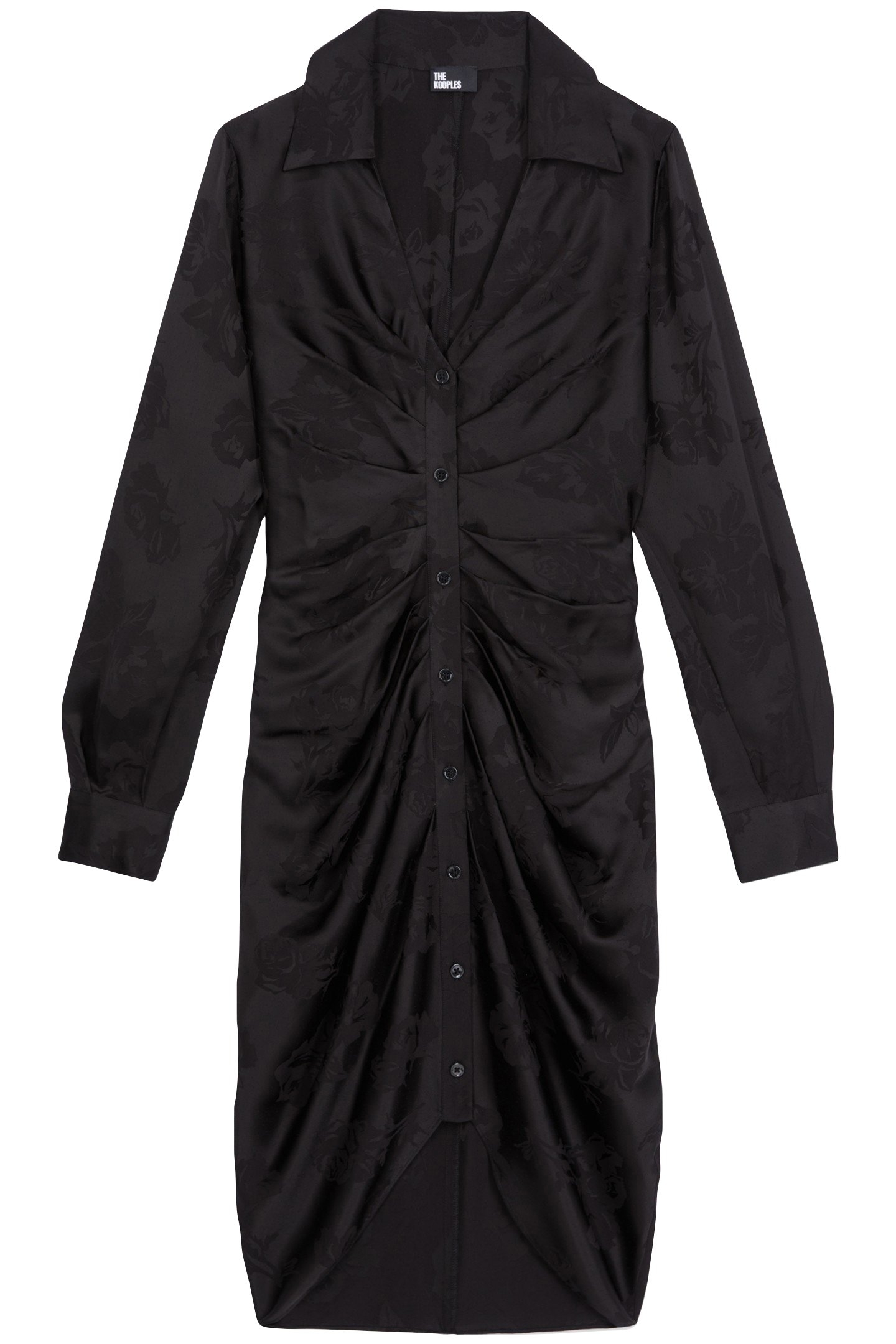 ROBE MIDI BOUTONNEE DRAPE BLACK 4