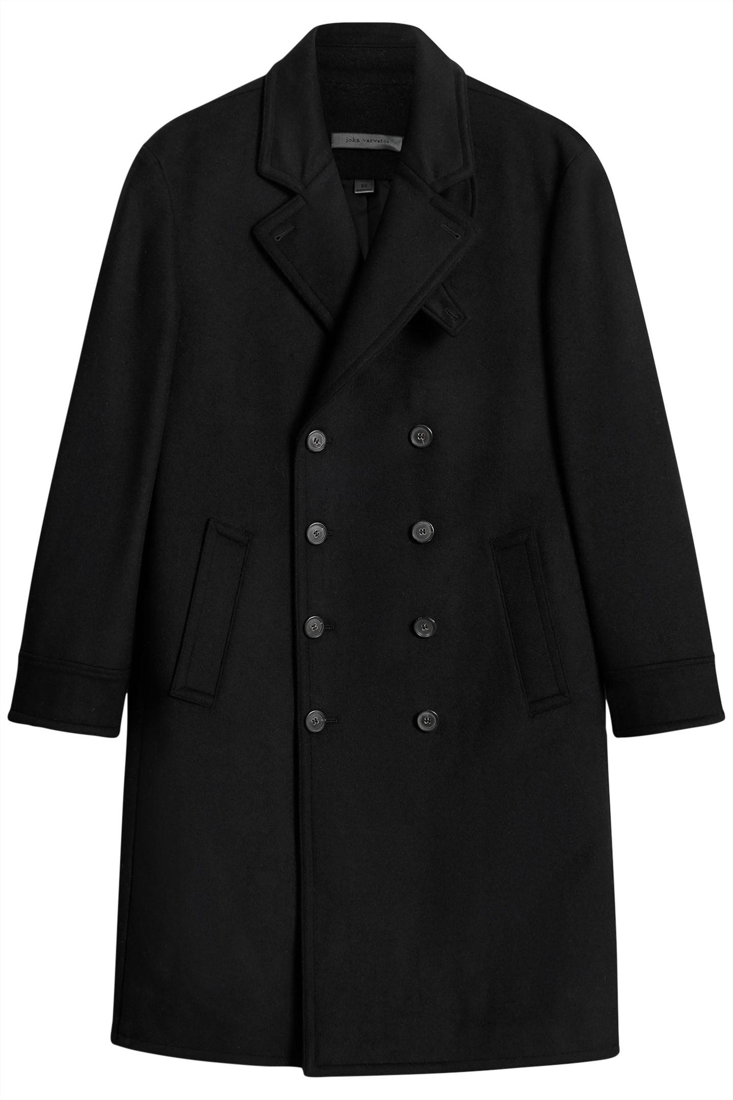 TERY DB COAT WITH WELT HIP POCKETS BLACK 3