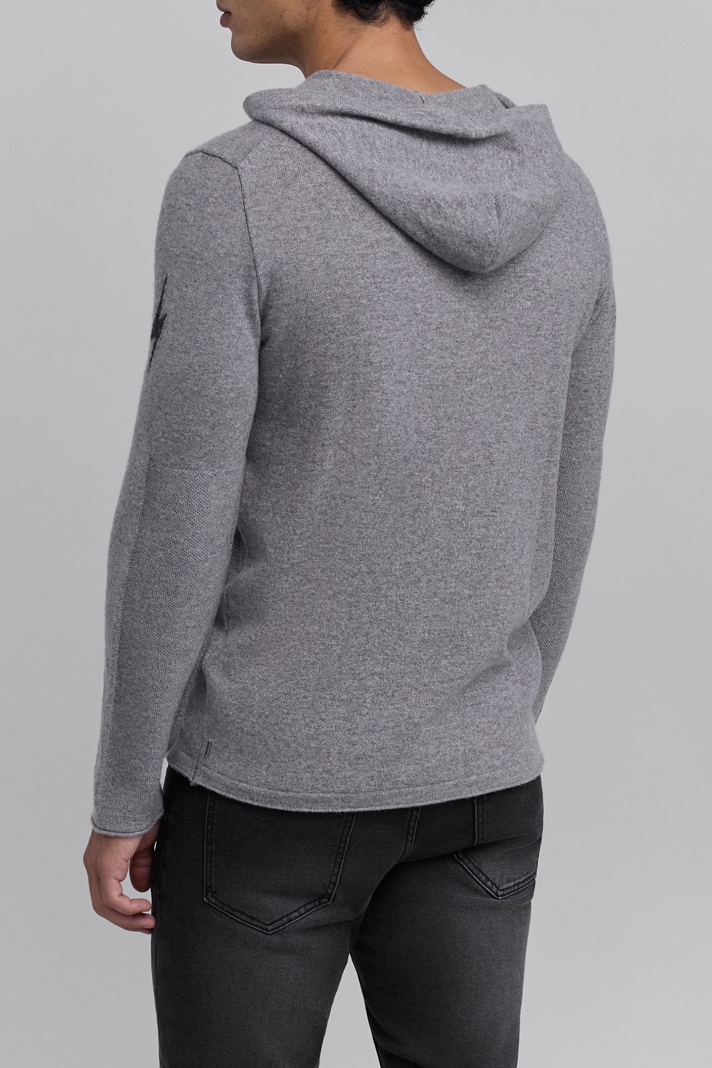 GREY PURE CASHMERE HOODIE 2