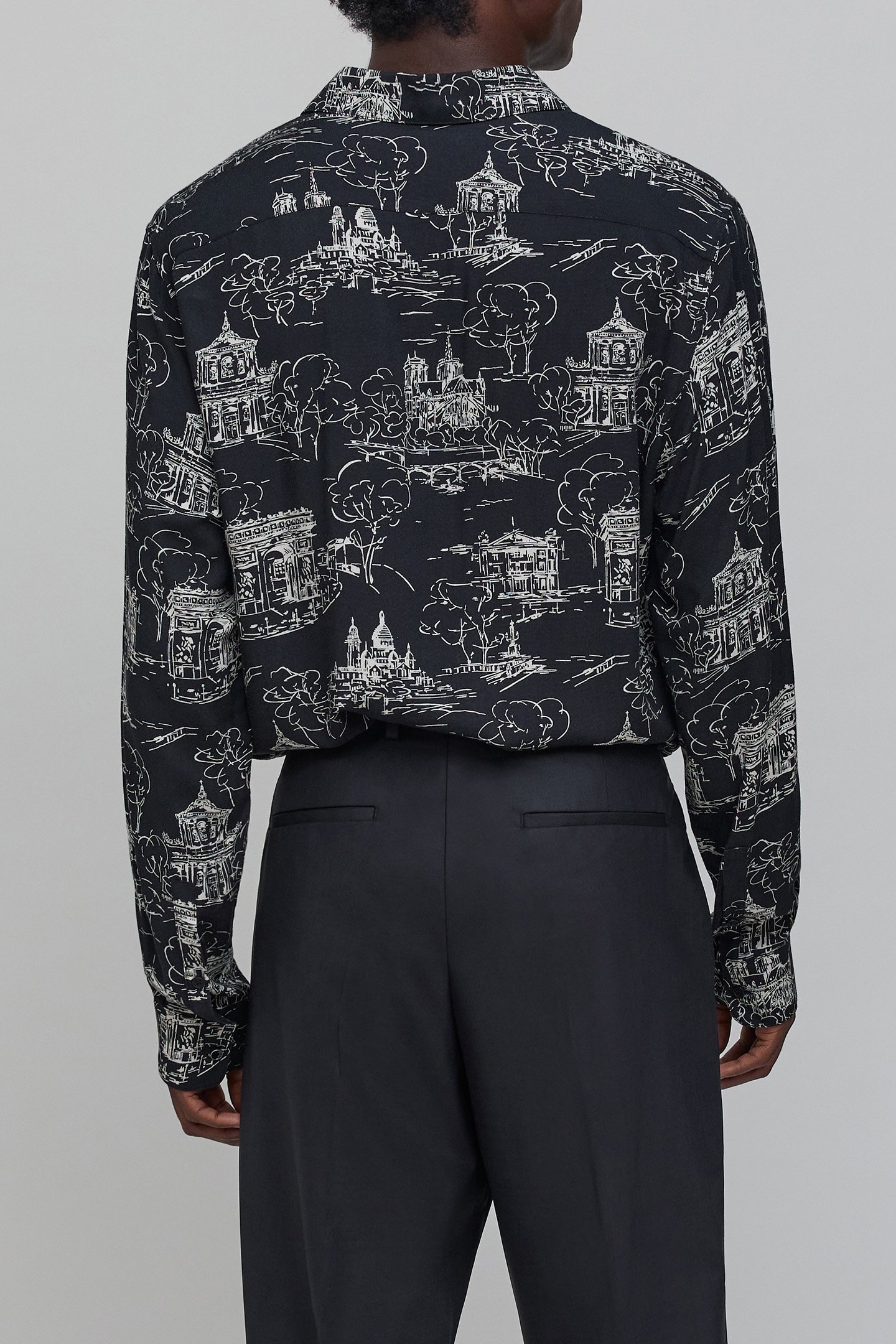 PURE EDITION-BLACK TOILE DE JOUY SLIM SHIRT 2