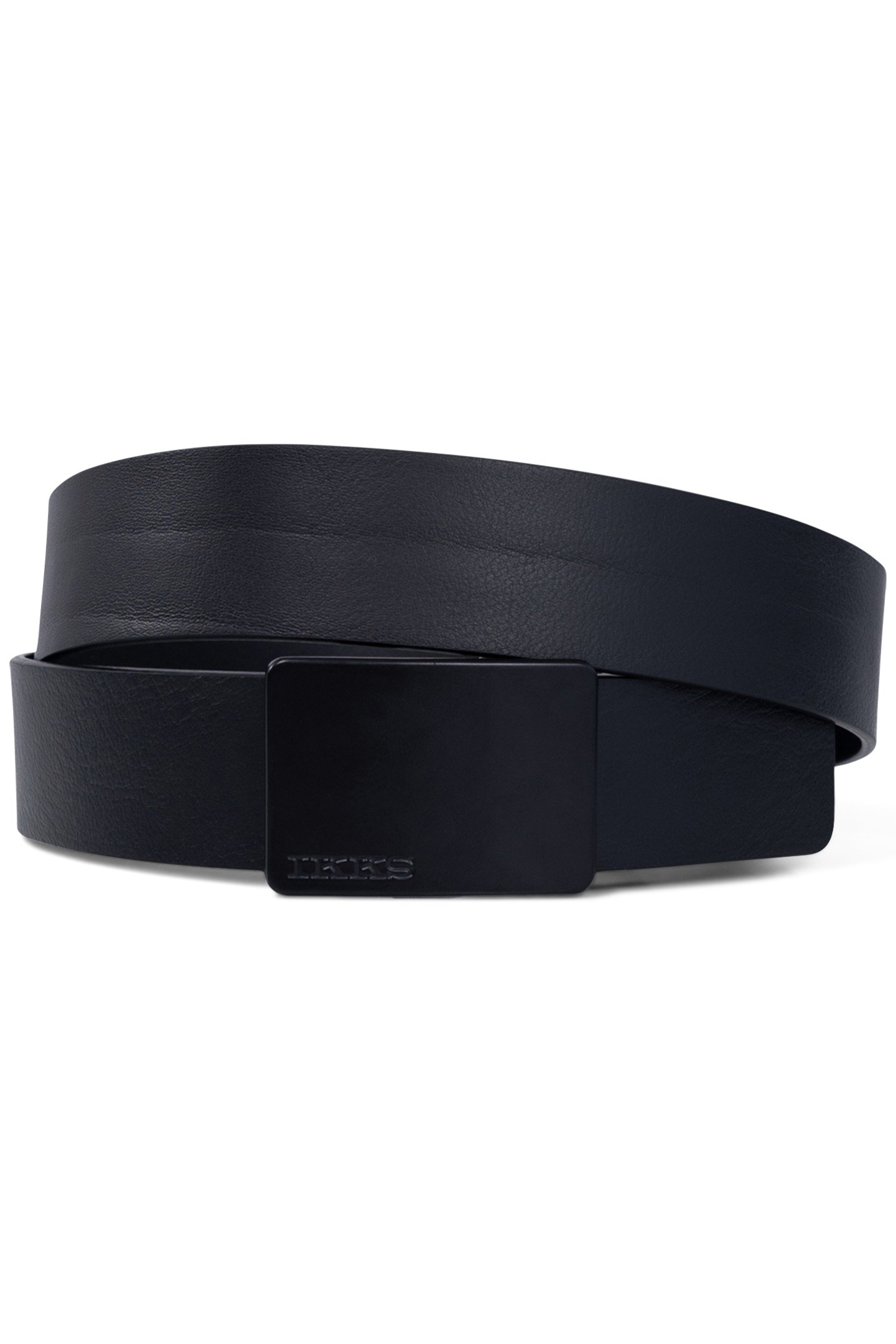 BLACK LEATHER BELT WITH AUTOMATIC BUCKLE 1