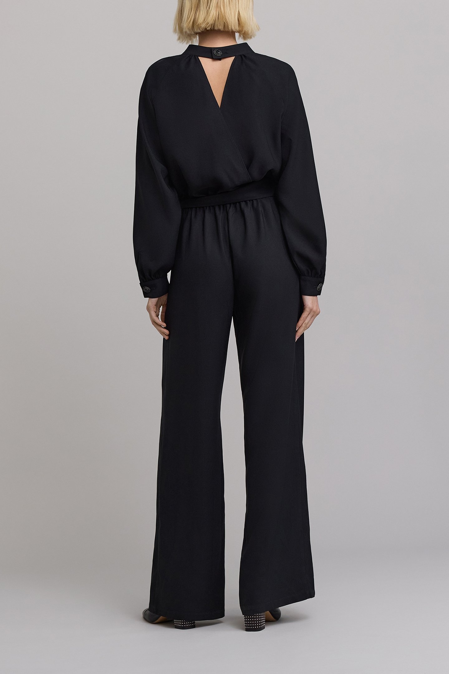 BLACK BUTTON-AND-JEWEL STAR JUMPSUIT 2