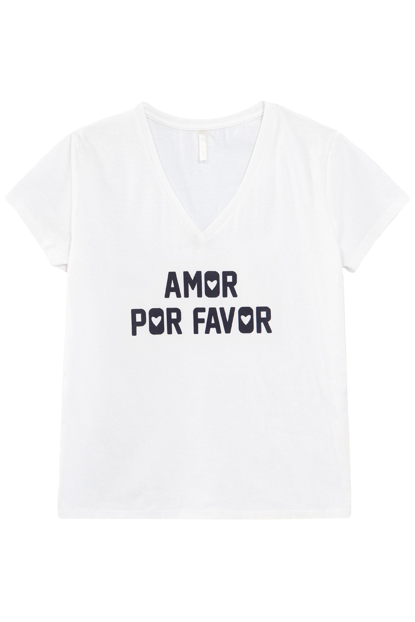 WHITE V-NECK T-SHIRT WITH MESSAGE 3