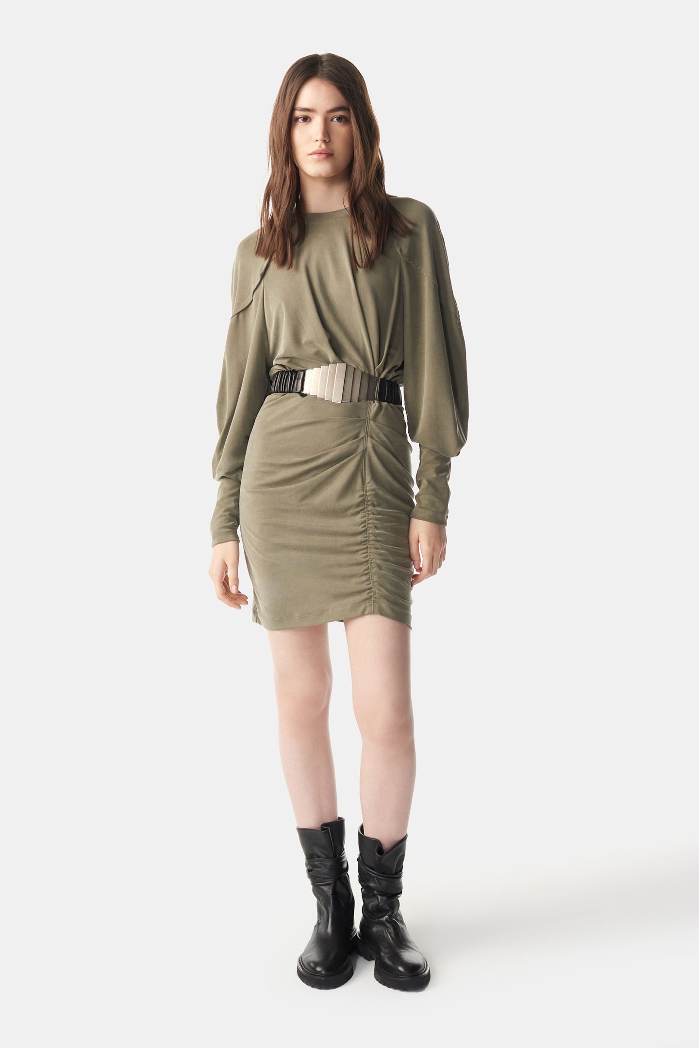 ELODY DRESS LIGHT KHAKI 1