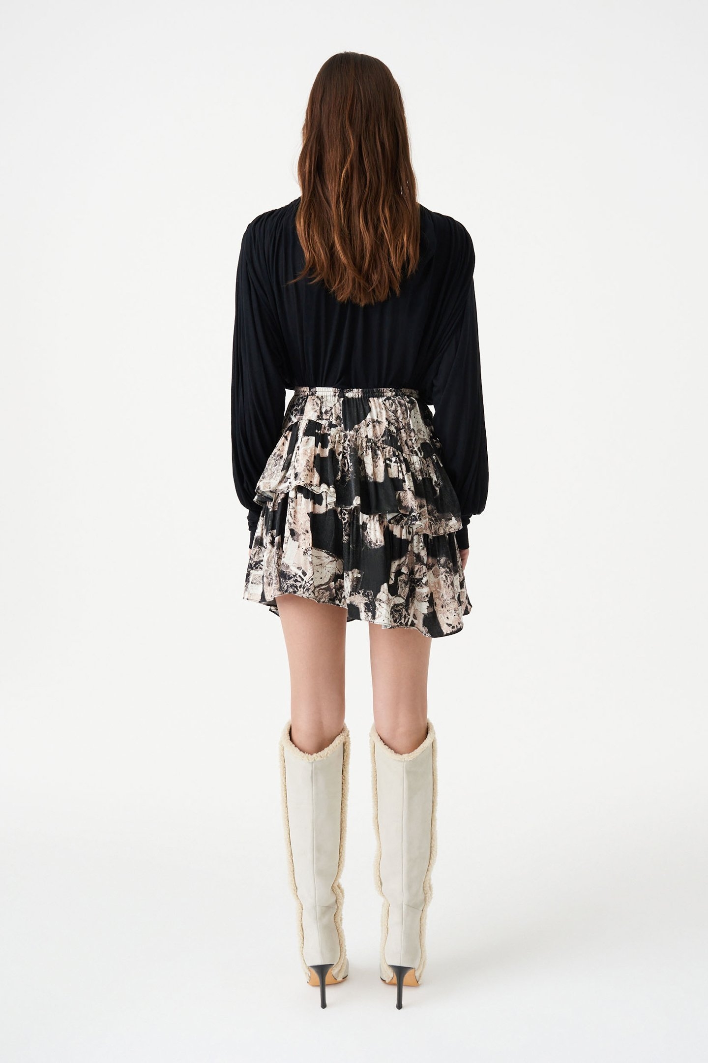 NILA SKIRT BLACK/BEIGE 4