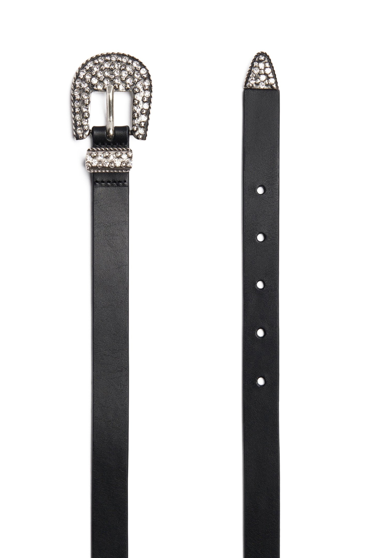 BRASS THIN BELT BLACK 3