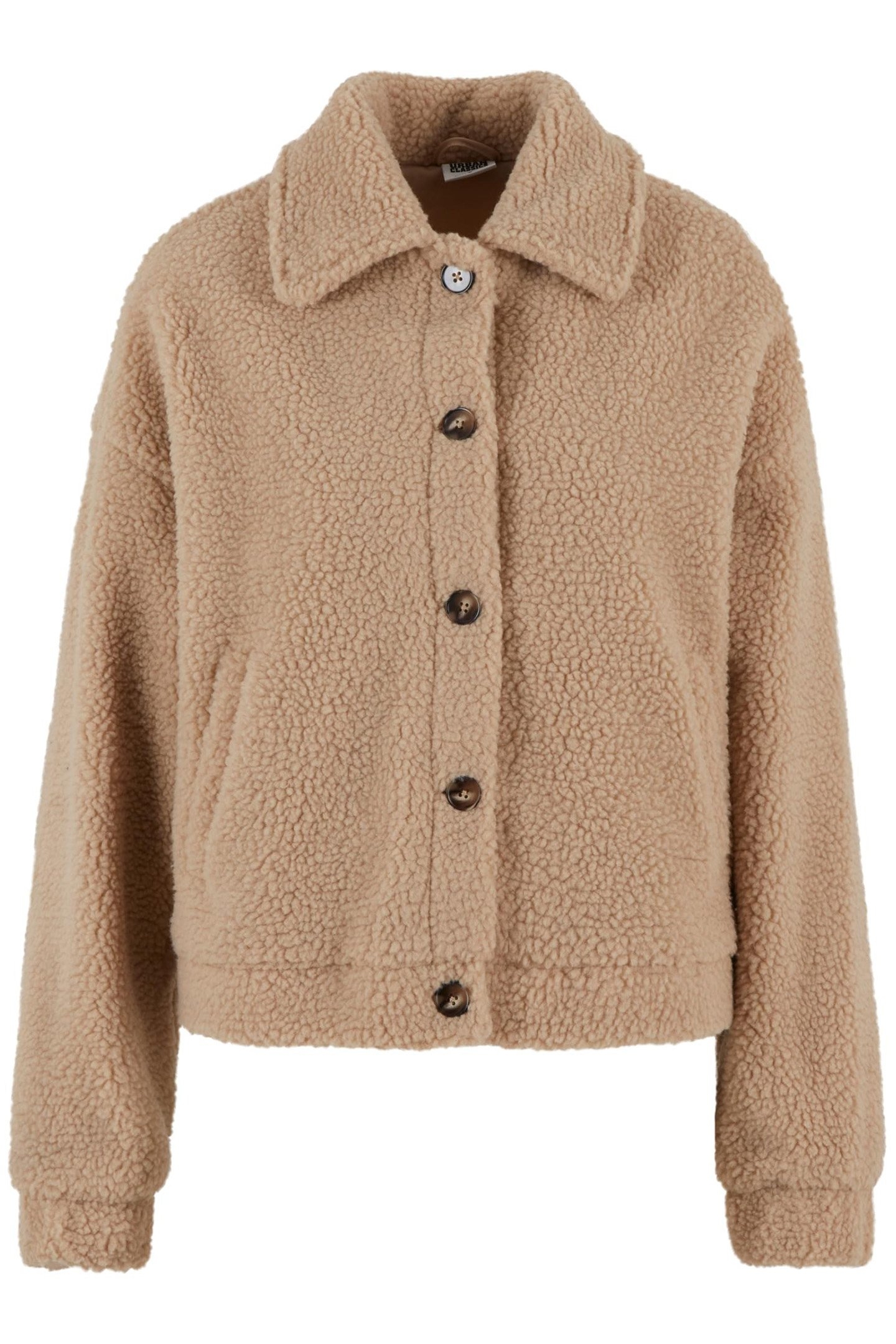 LADIES SHORT SHERPA BUTTON JACKET UNION BEIGE 1