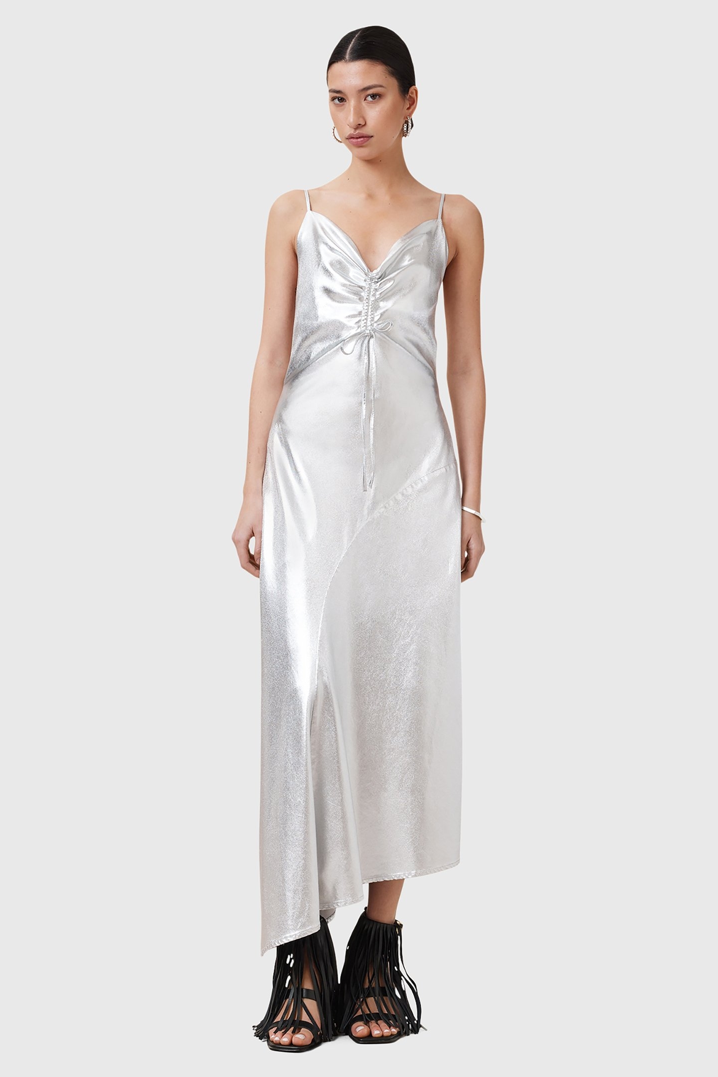 ALEXIA DRESS METALLIC SILVER 1