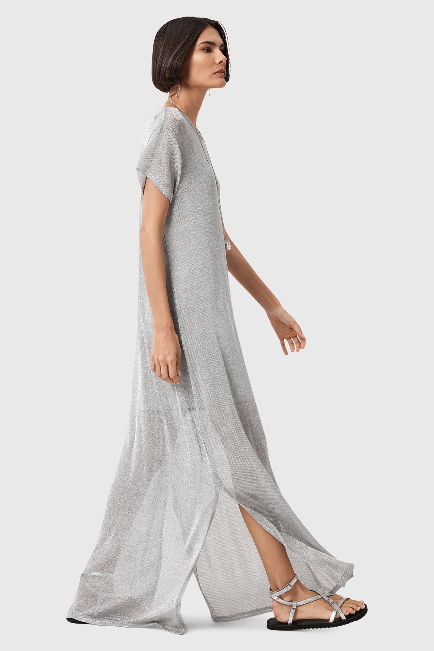 THEA SPARKLE DRESS METALLIC SILVER 4