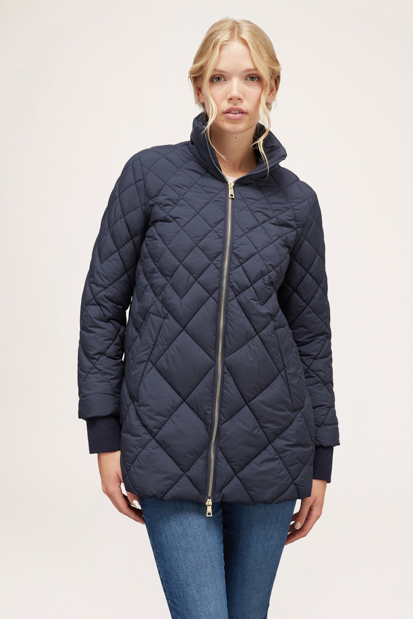 DIAMOND QUILTED PADDED JACKET BLUE 1