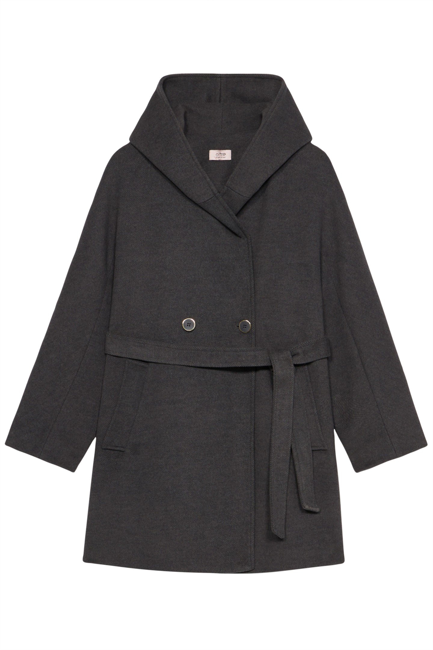 CAPE COAT WITH BELT GREY 3