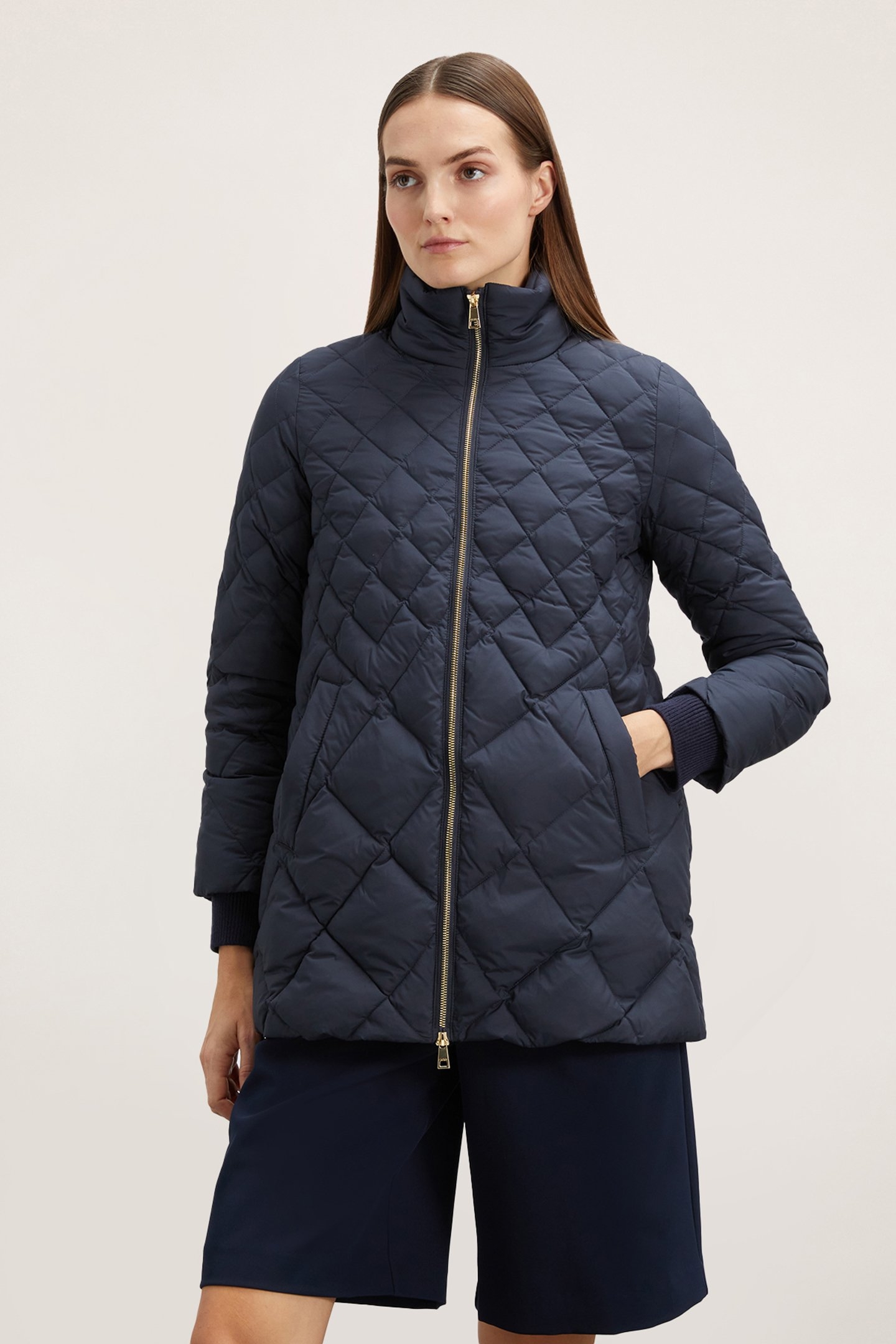 DIAMOND QUILTED PADDED JACKET BLUE 1