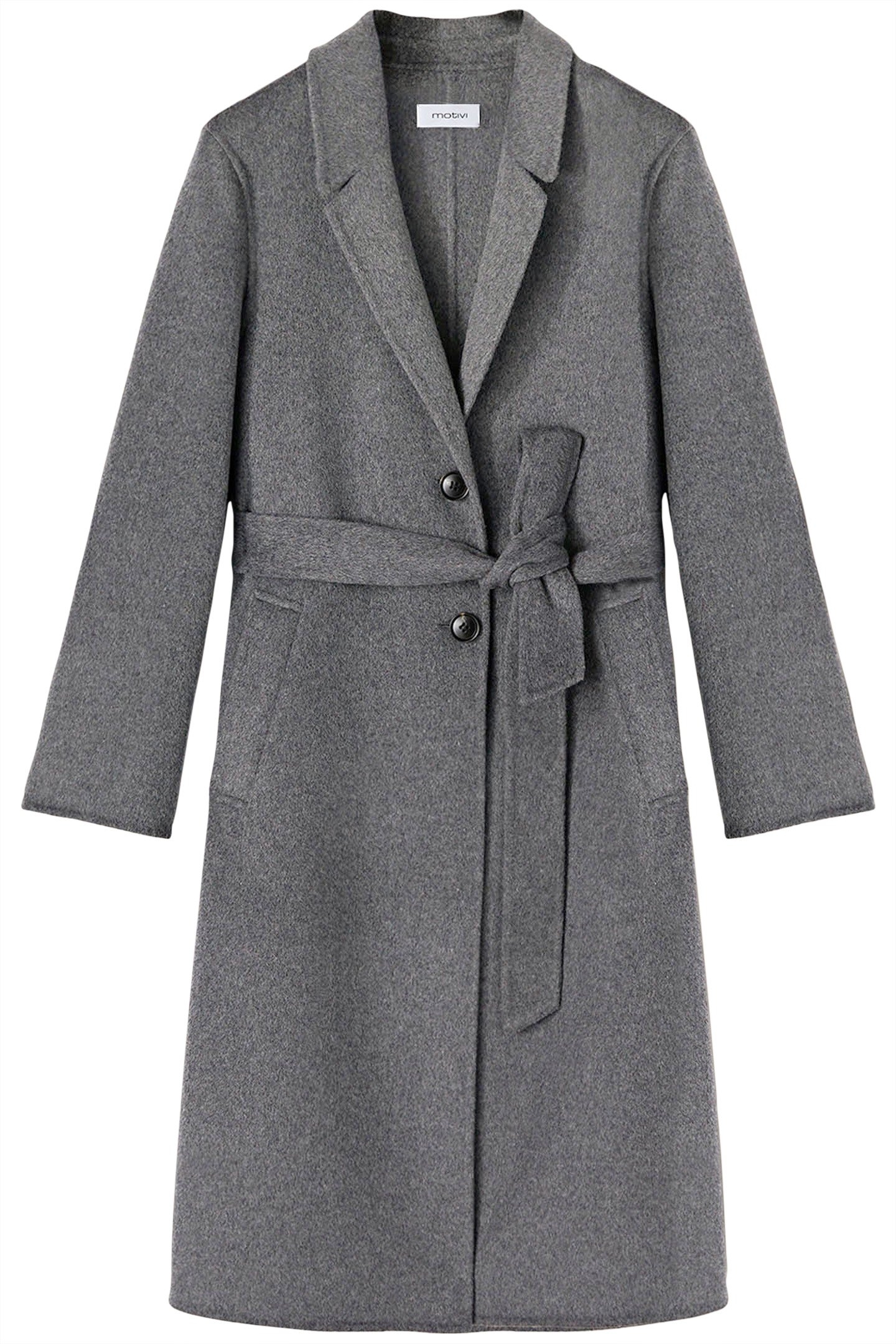 SINGLE-BREASTED DOUBLE CLOTH MIDI COAT GREY 4