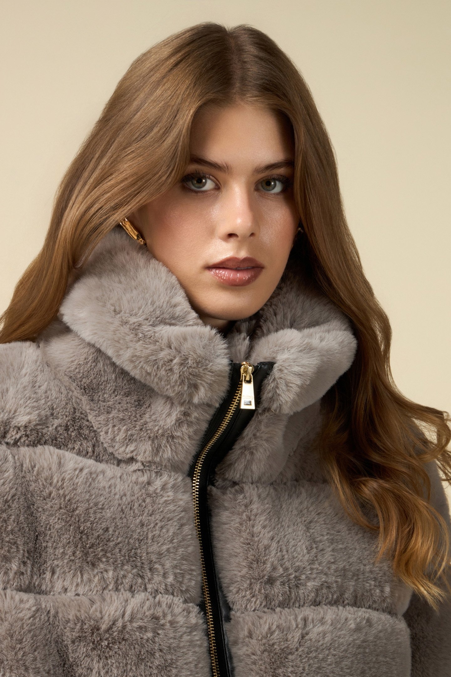 TEDDY JACKET WITH KNIT CUFFS GREY 4