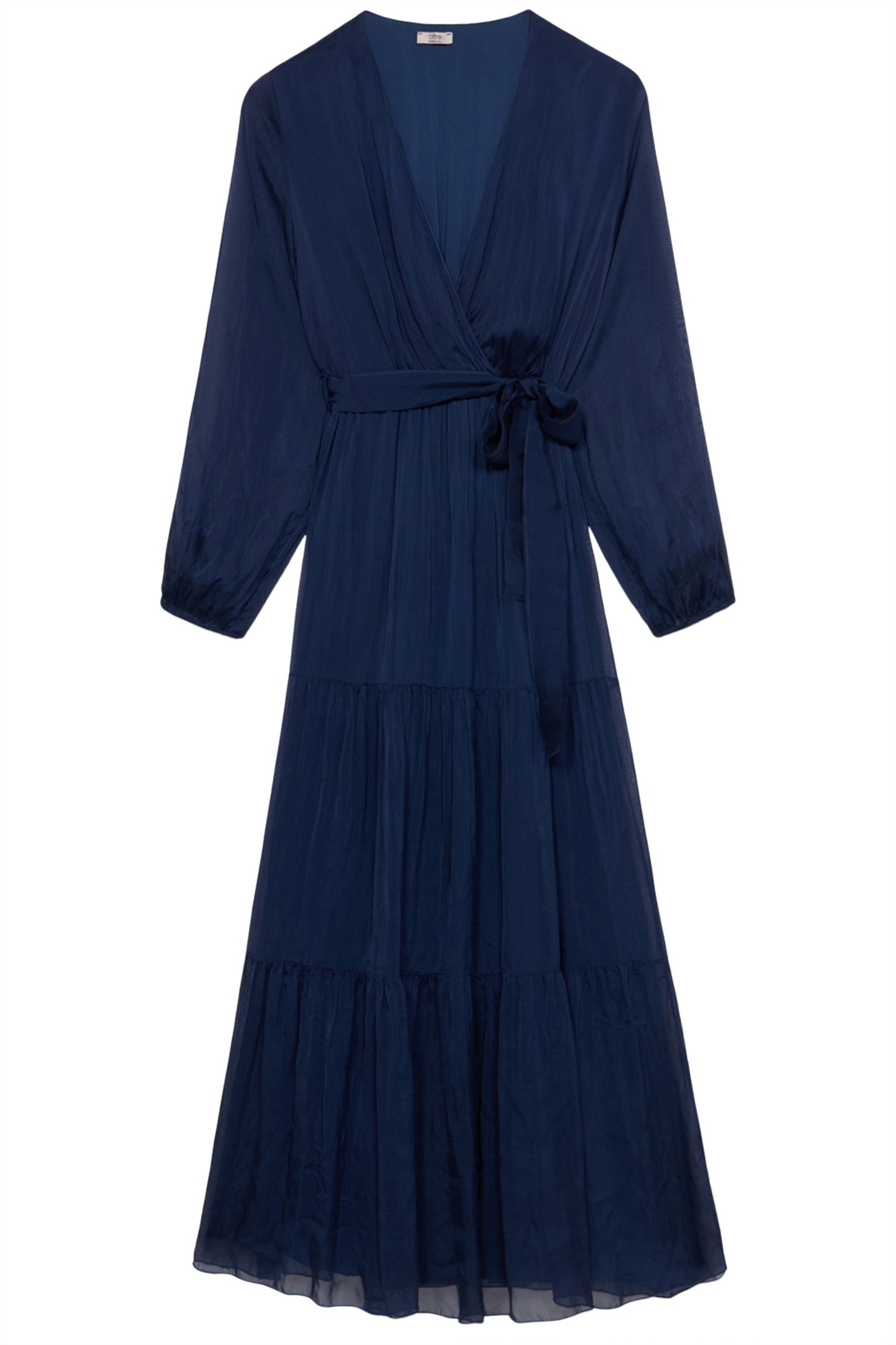 LONG SILK/VISCOSE DRESS BLUE 3