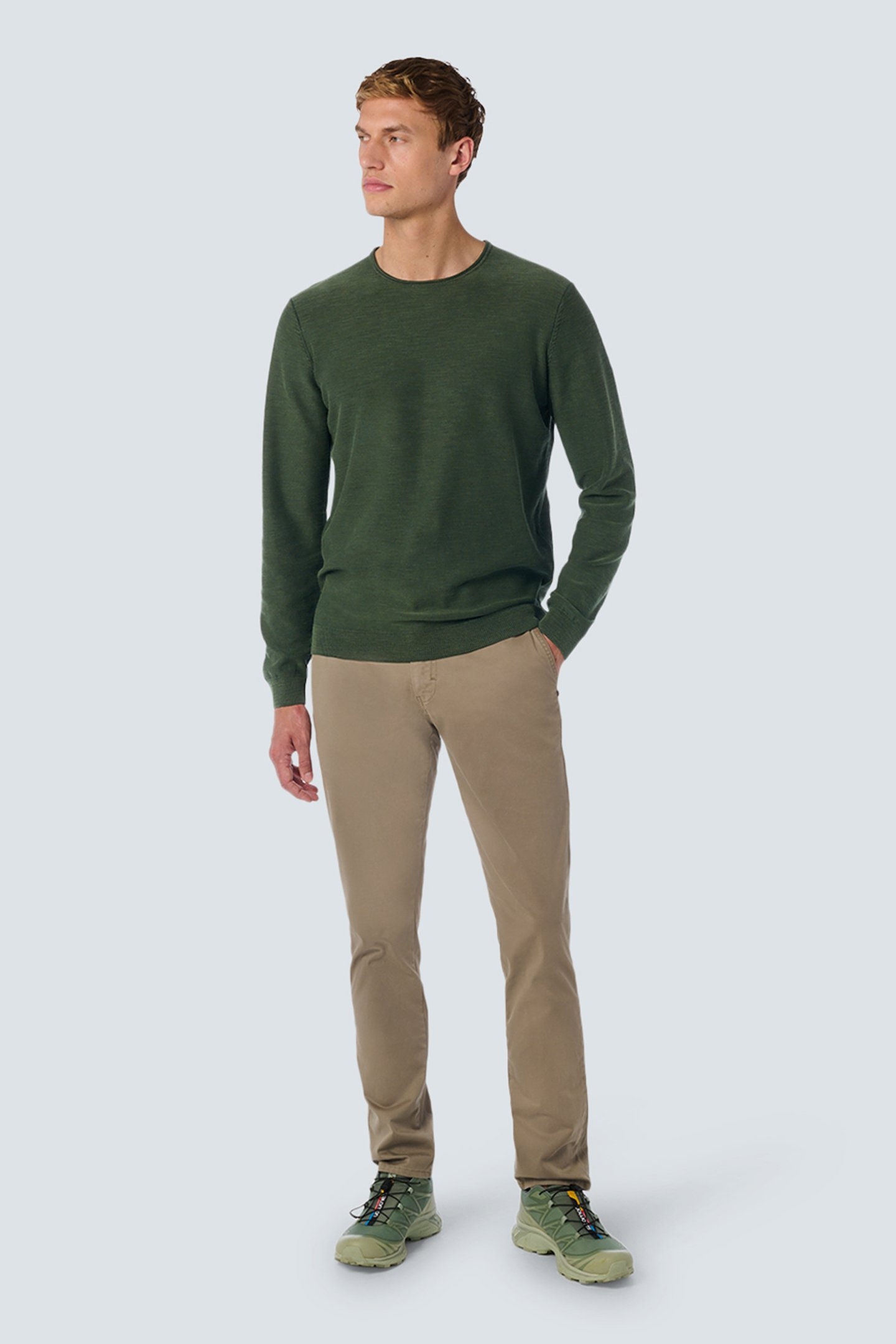 PULLOVER CREWNECK GARMENT DYED + STONE WASHED DARK GREEN 3