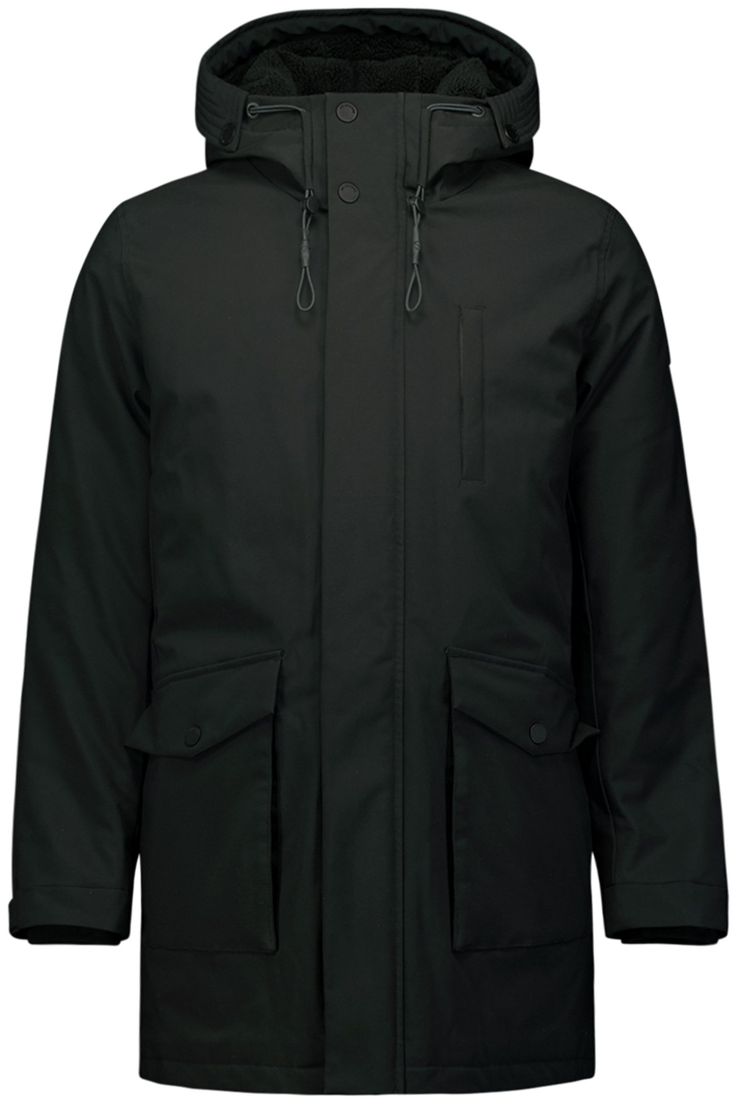 JACKET LONG FIT HOODED BLACK 4