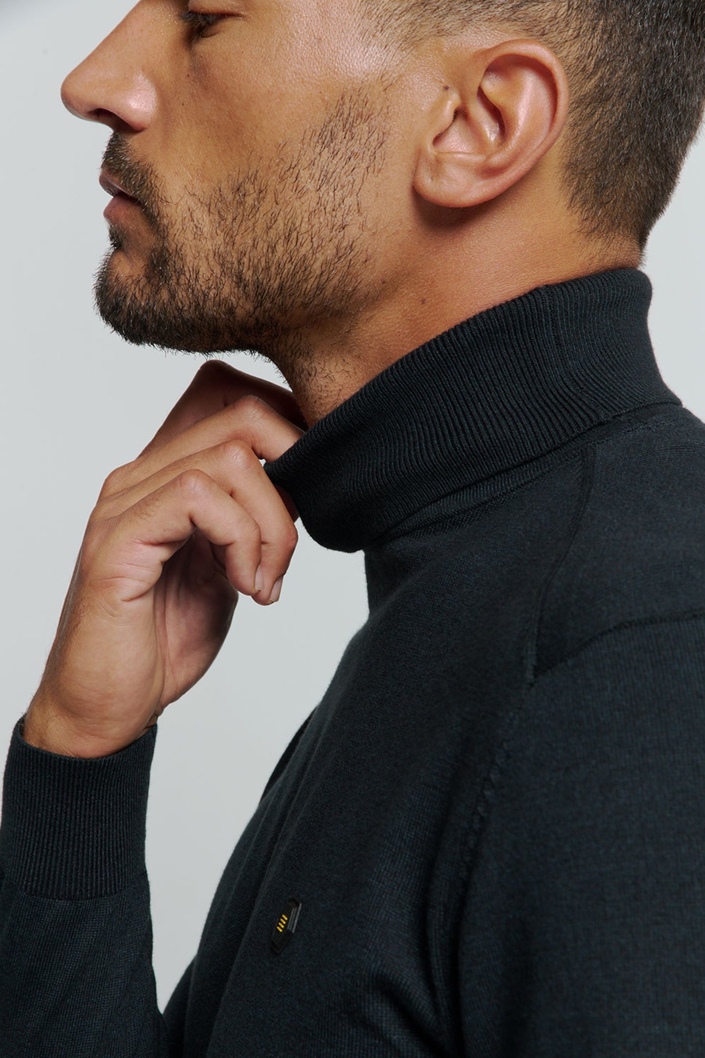 PULLOVER ROLLNECK 2 COLOURED MELANGE NAVY 7