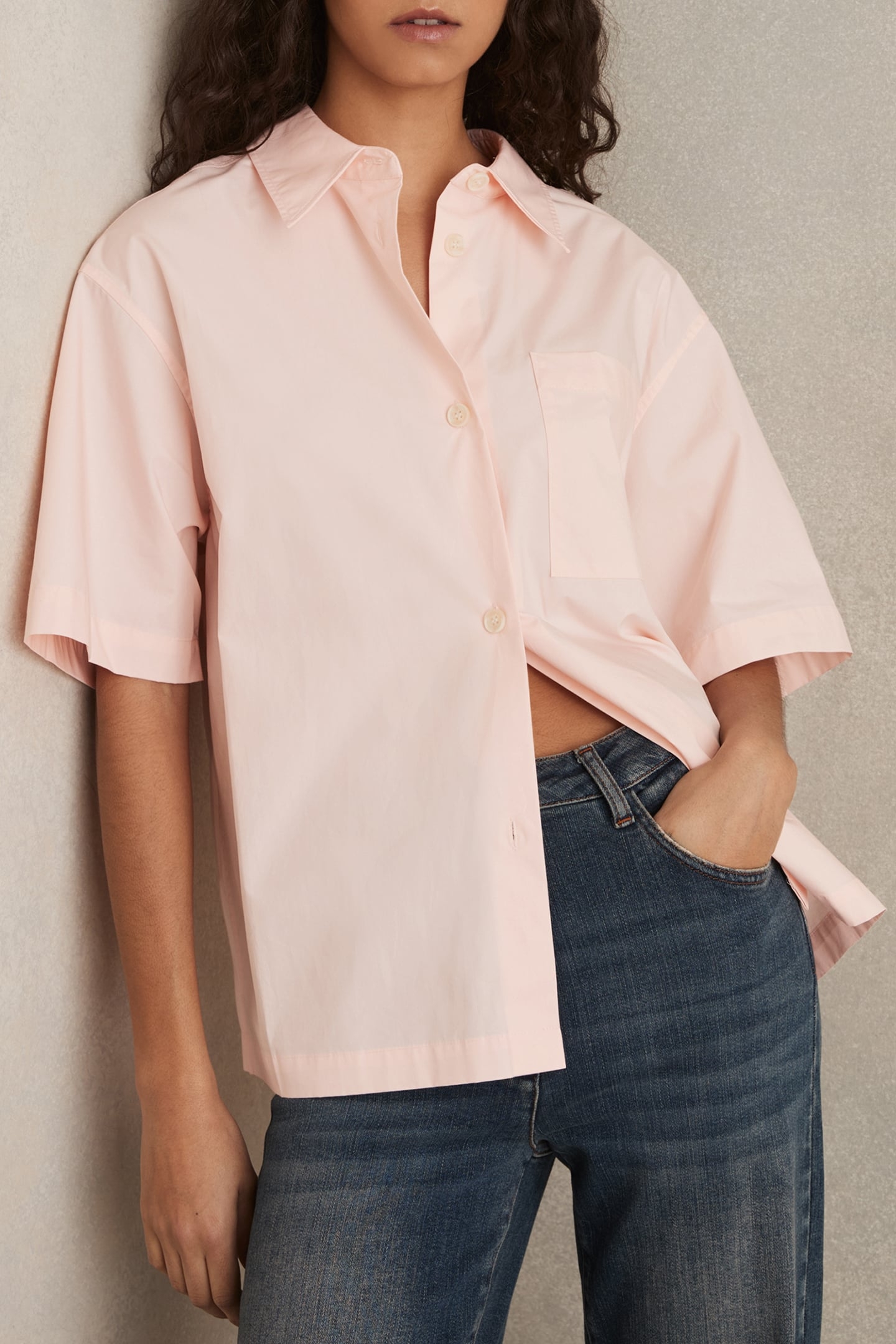 SHORTSLEEVE COTTON SHIRT CORAL 1