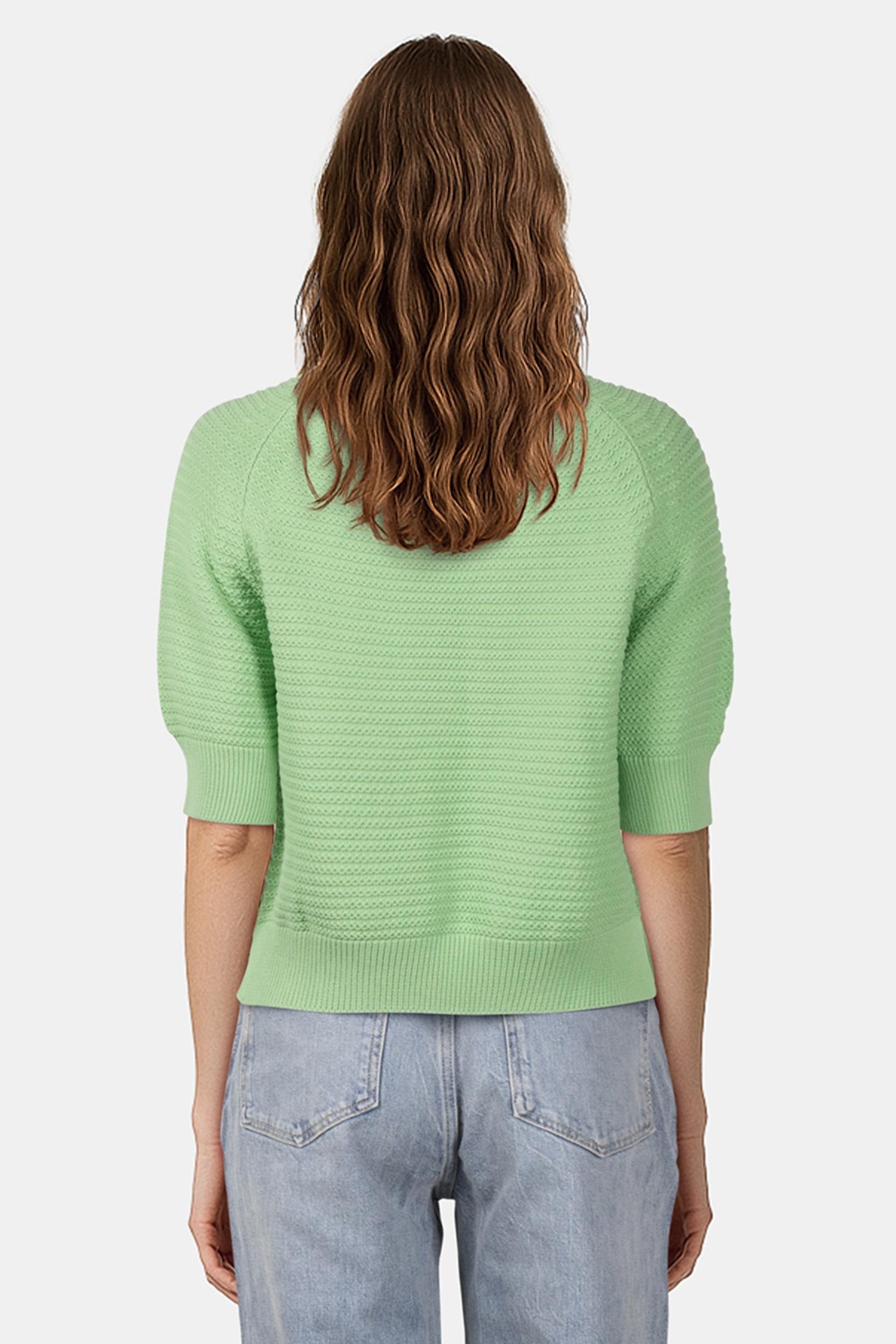 LILY SS HIGH NECK TOP APPLE GREEN 2