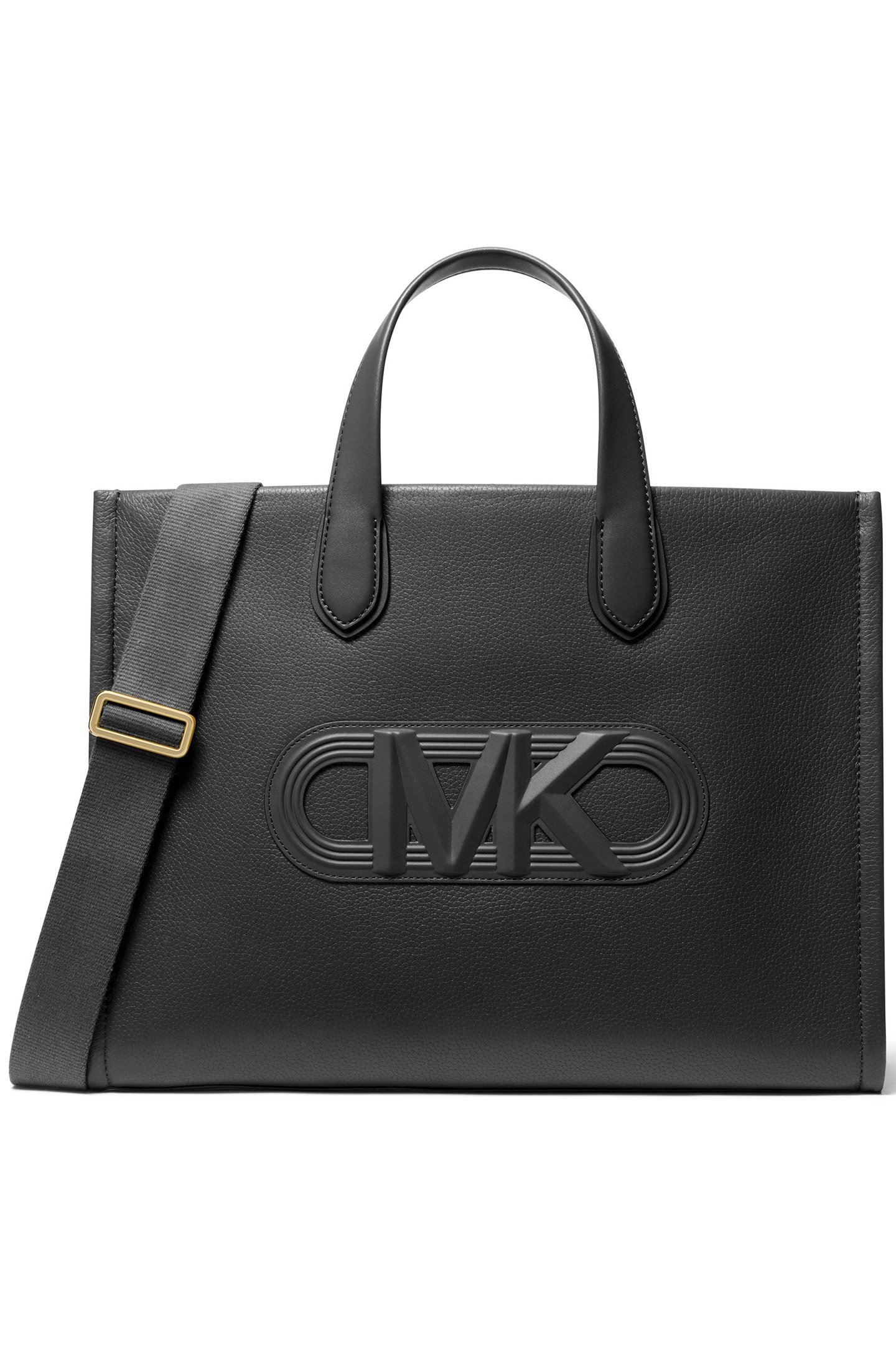 LEATHER GRAB TOTE BAG IN BLACK 1