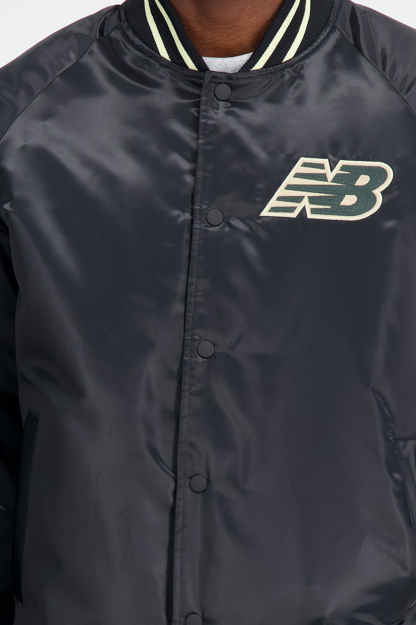 ATHLETICS VARSITY SATIN BOMBER BLACK 6