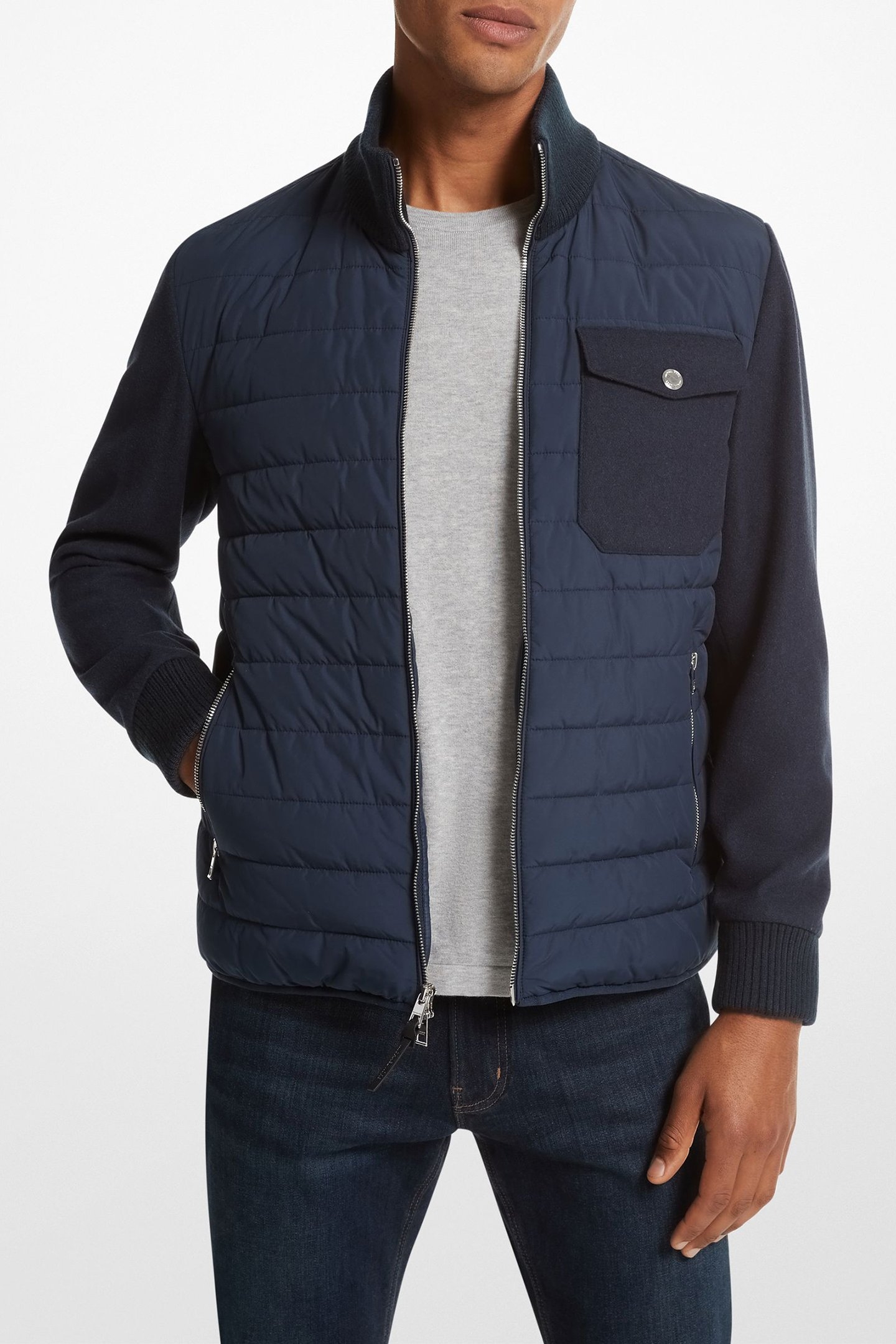 MELTON MOCK NECK JACKET MIDNIGHT 1