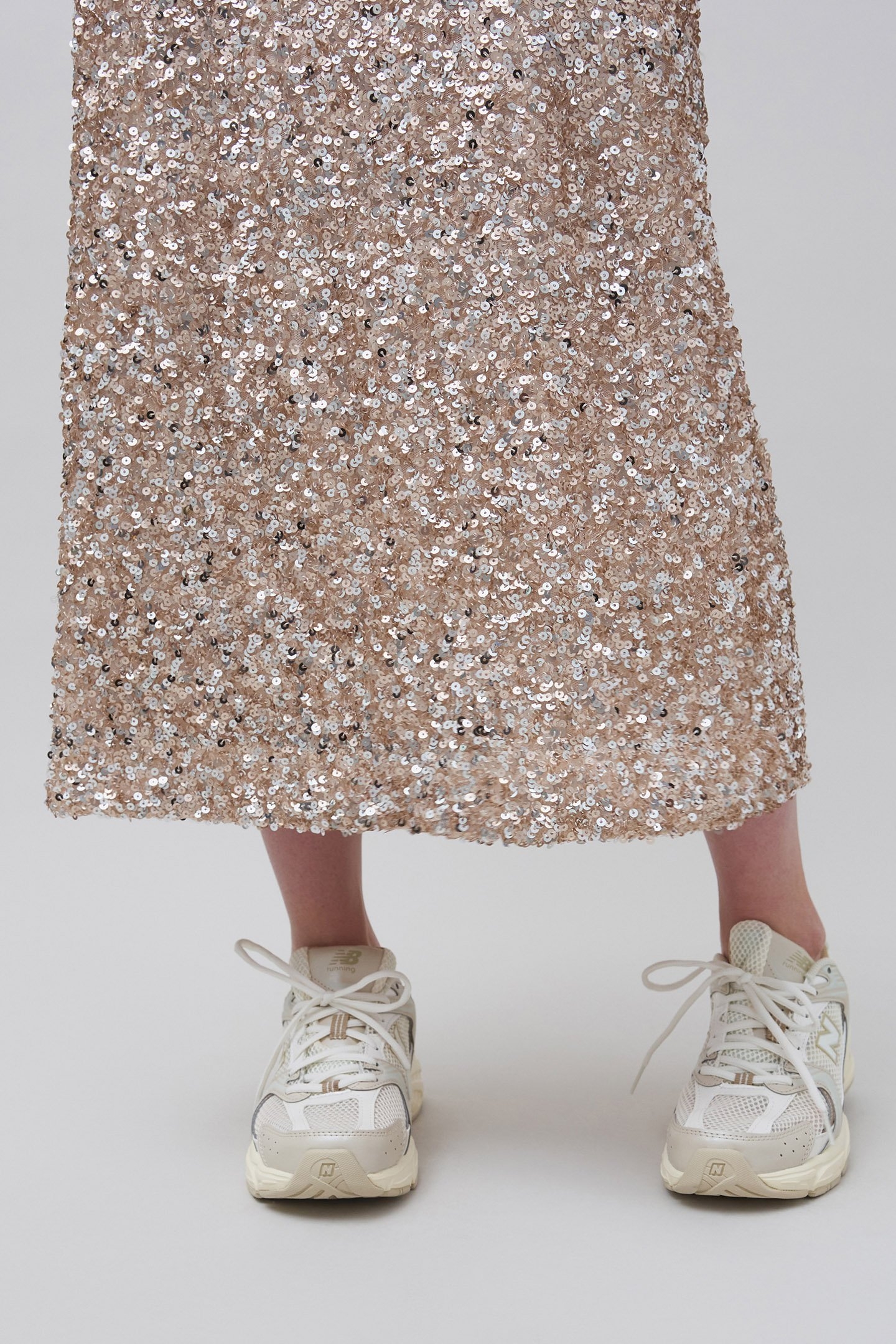 SEQUIN-EMBROIDERED CHAMPAGNE SKIRT CHAMPAGNE 7