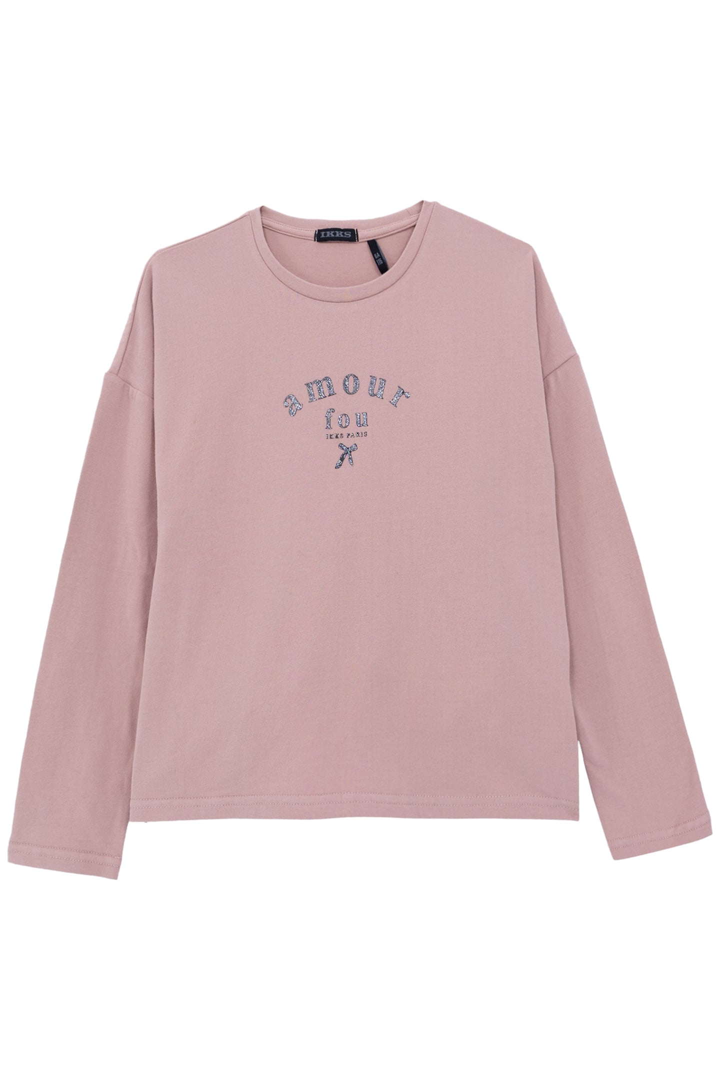 GIRL'S PINK BI-MATERIAL TULLE-PLUMETIS BACK T-SHIRT 1