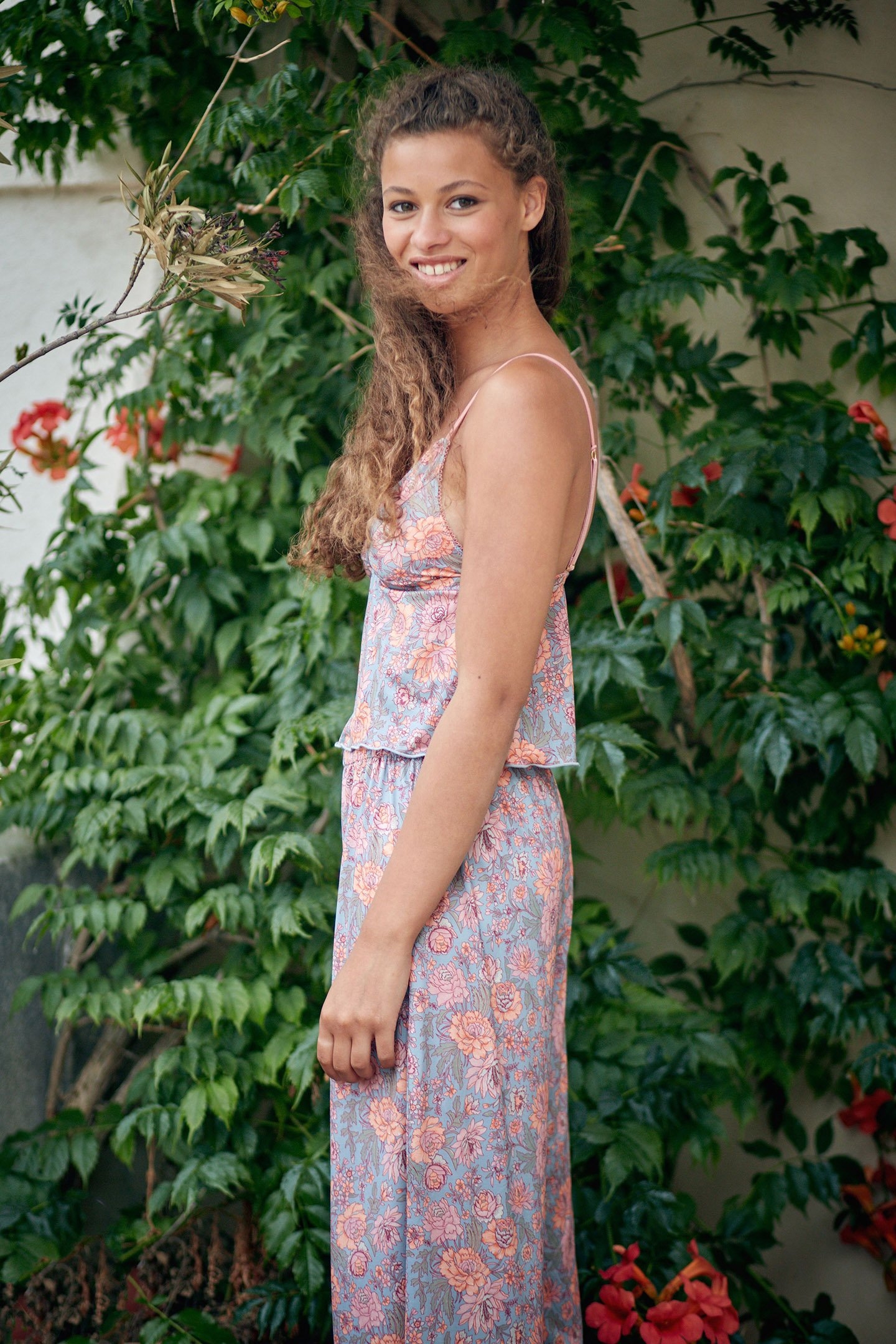 PAJAMAS TOP LOUCOUM BLUE GARDEN FLOWERS 2