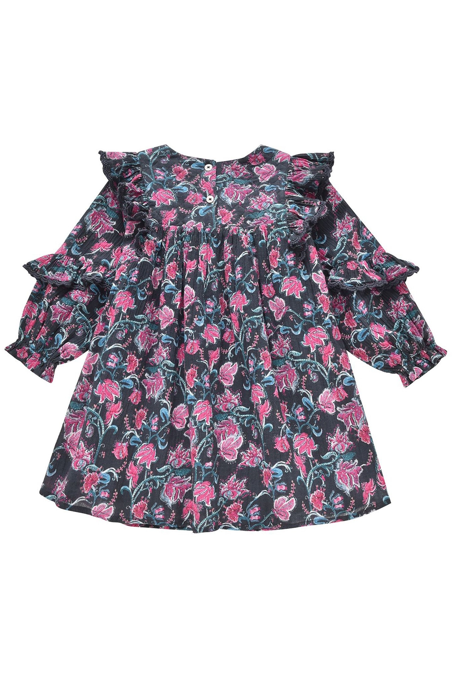 DRESS LARA CHARCOAL WILDFLOWERS 3