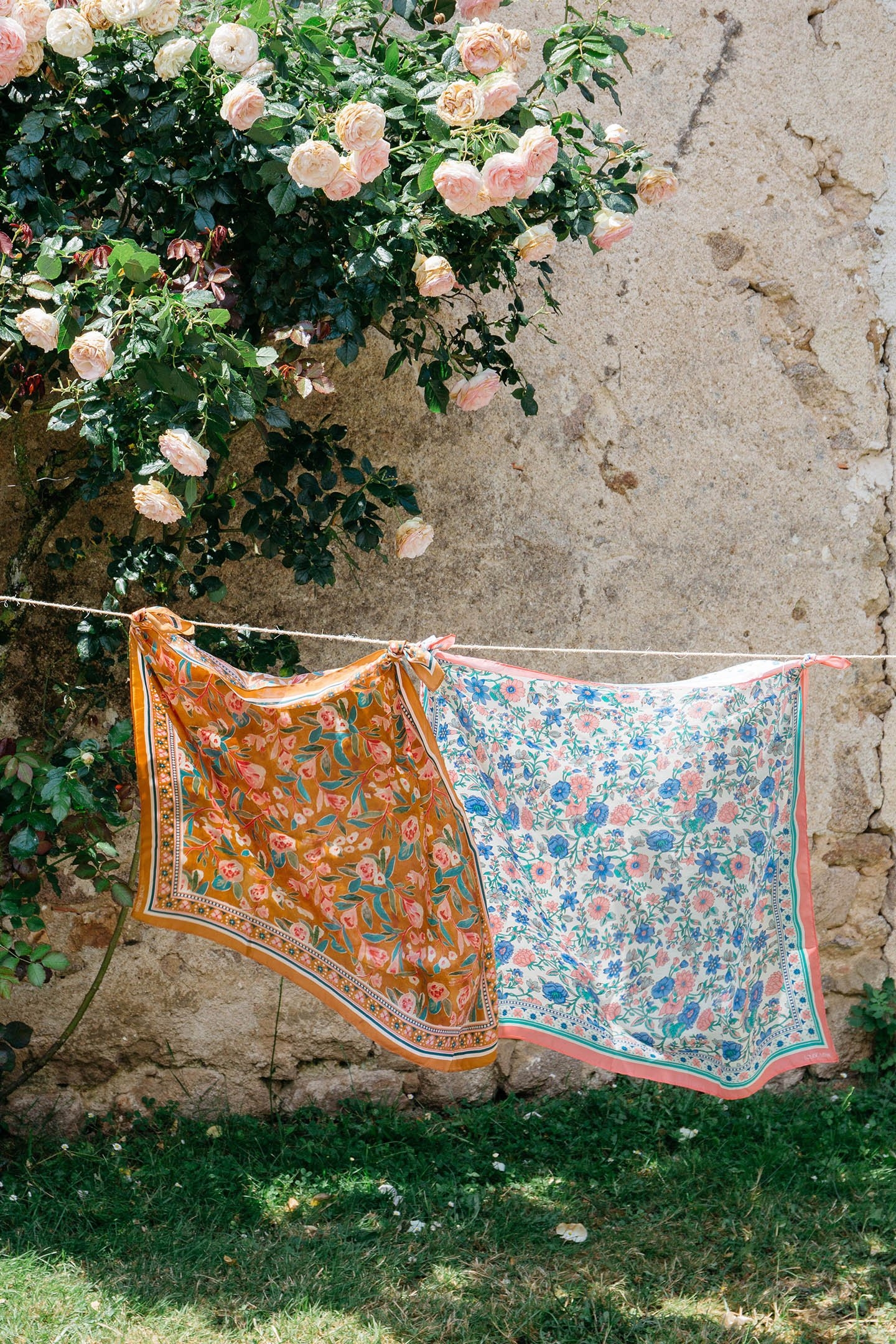 WOVEN SCARF ROMY (100X100) CINNAMON POPPY BLOOM 6