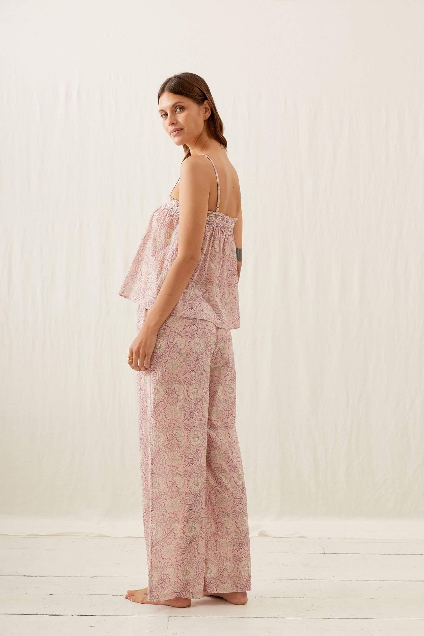 PAJAMAS SET MINALON PINK DAISY GARDEN 2