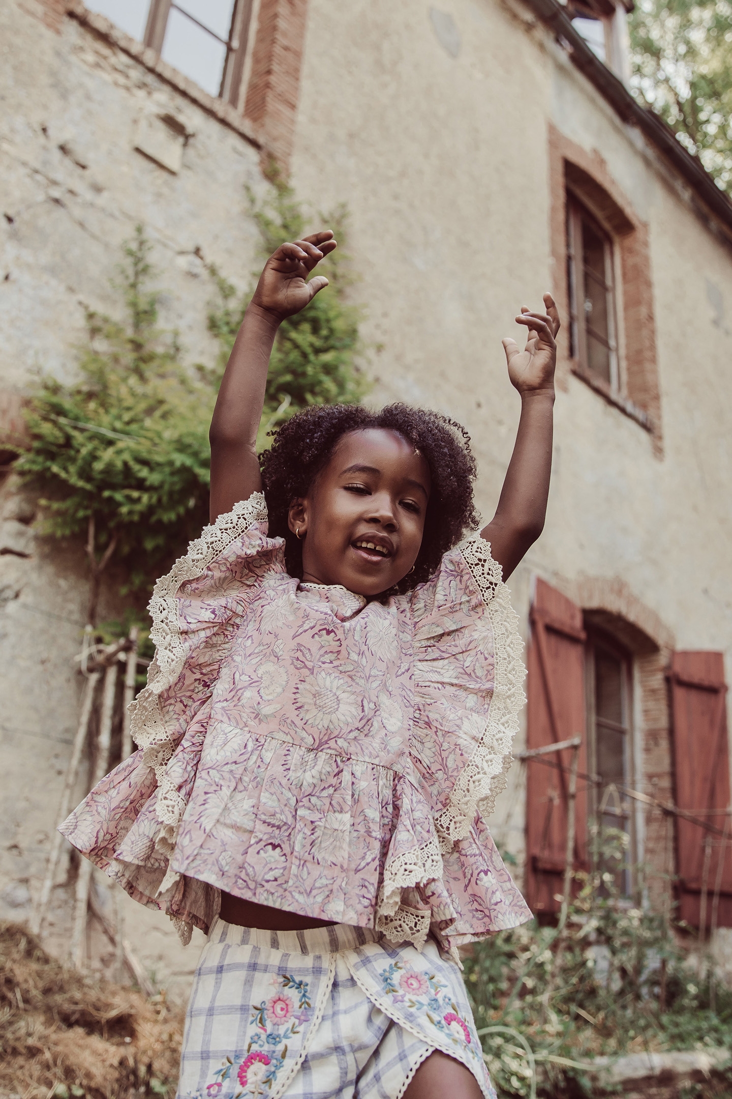 BLOUSE INES PINK DAISY GARDEN 4