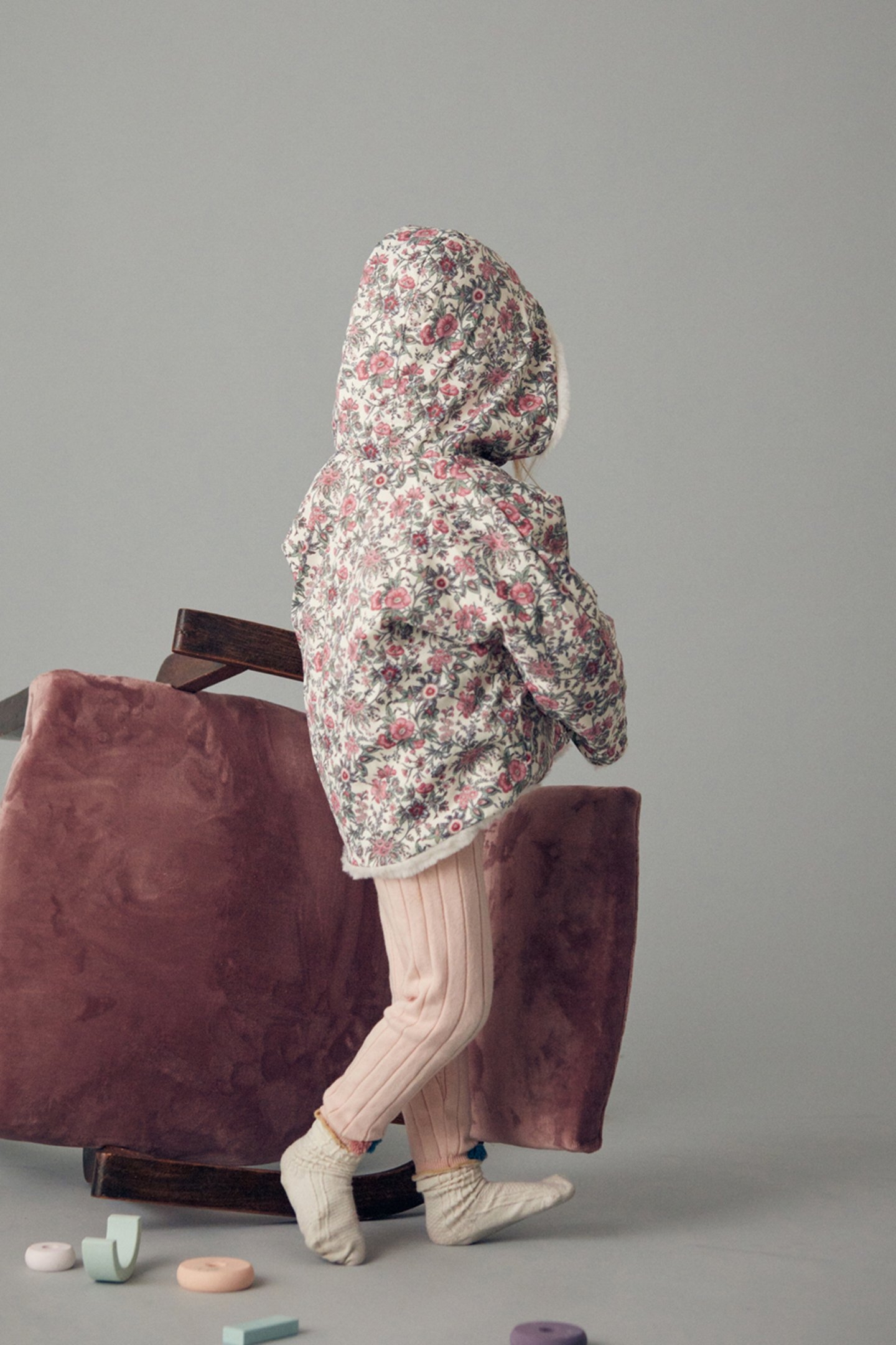 REVERSIBLE COAT FELVET IVORY ENCH FIELDS 2