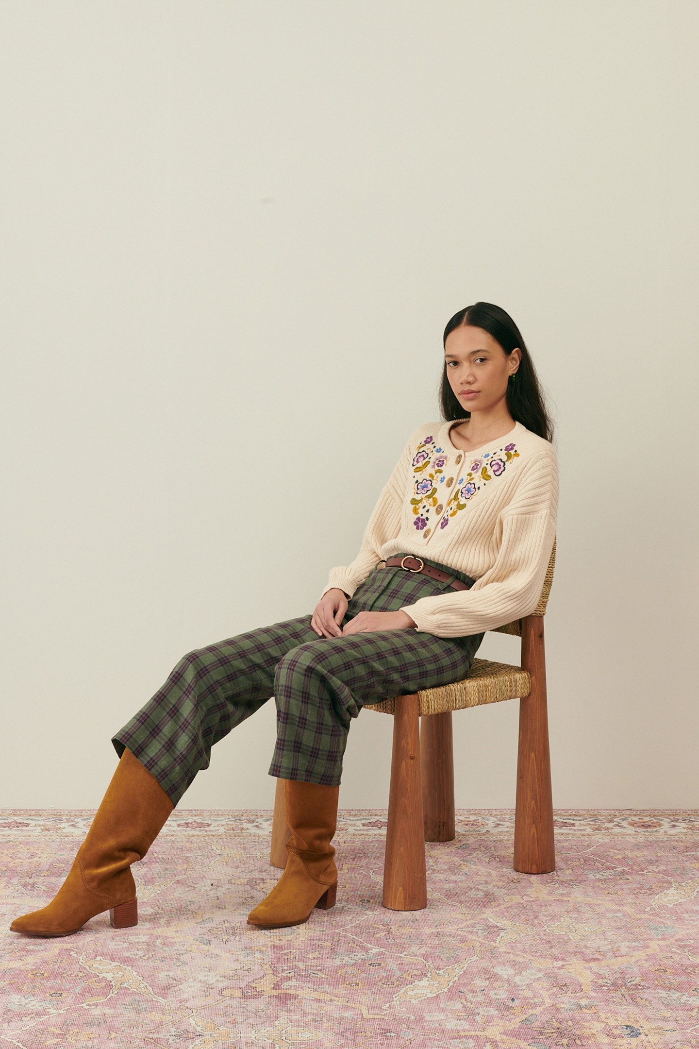 PANTS ABUELA GREEN TARTAN 5