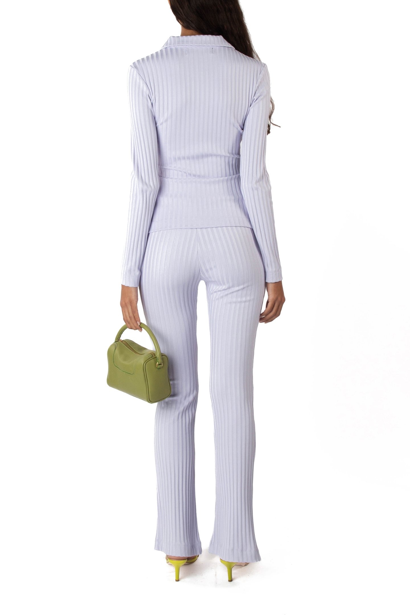 RIBBED CARDIGAN LILAC 3