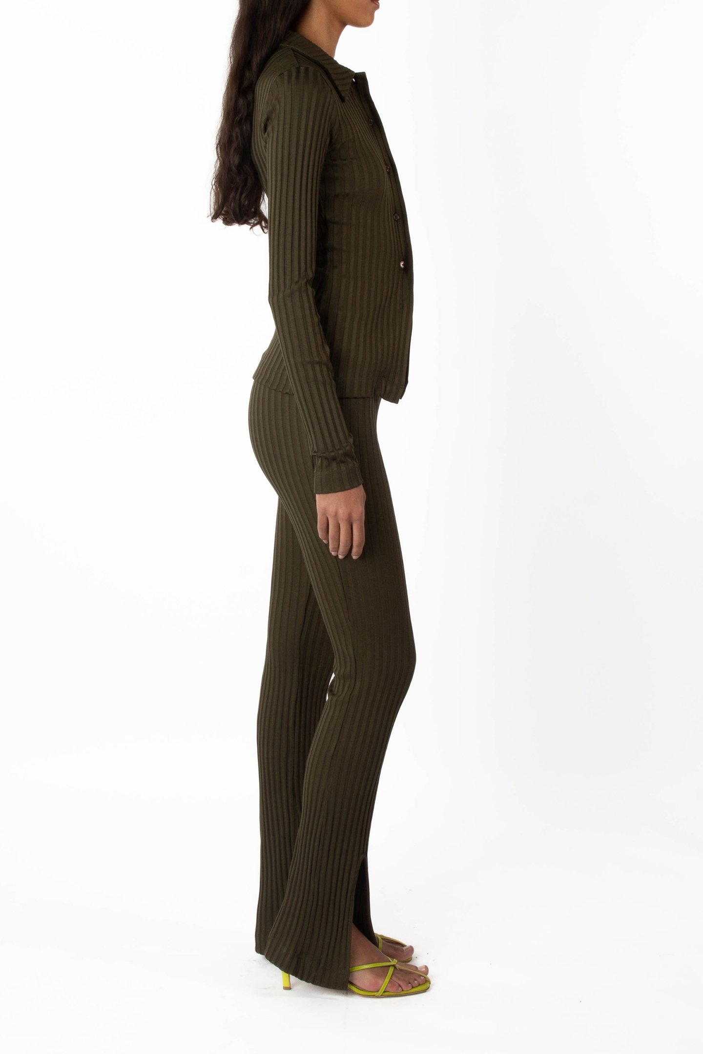 RIBBED PANTS KHAKI 5