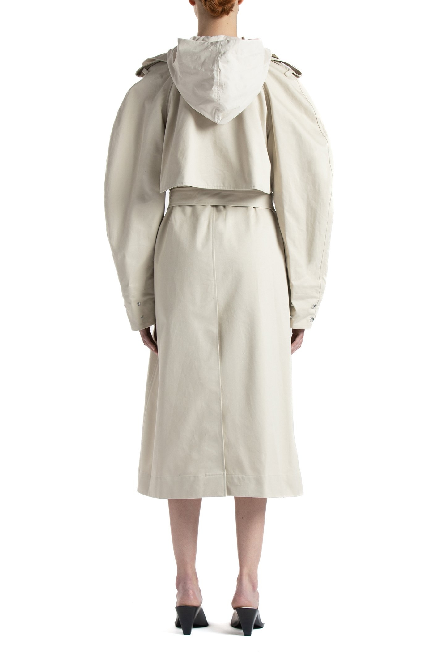 GABARDINE HOODED TRENCH BEIGE 2