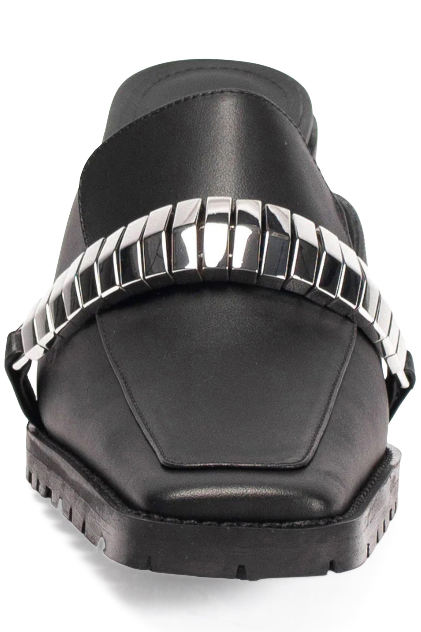 EVA LOAFER MULE LEATHER/METAL BLACK 5