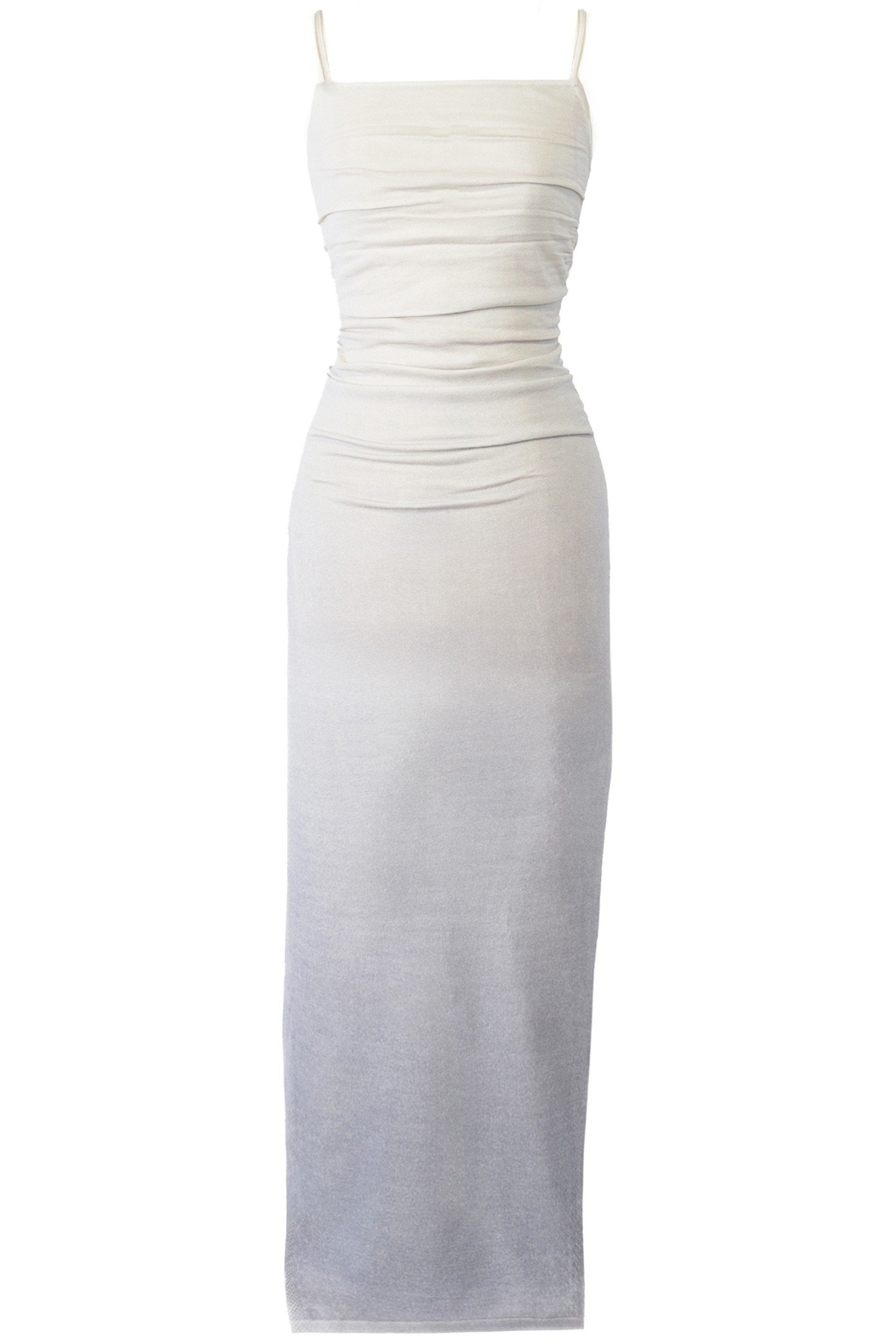 KNIT STRAPPY LONG DRESS TIE DYE GREY 2